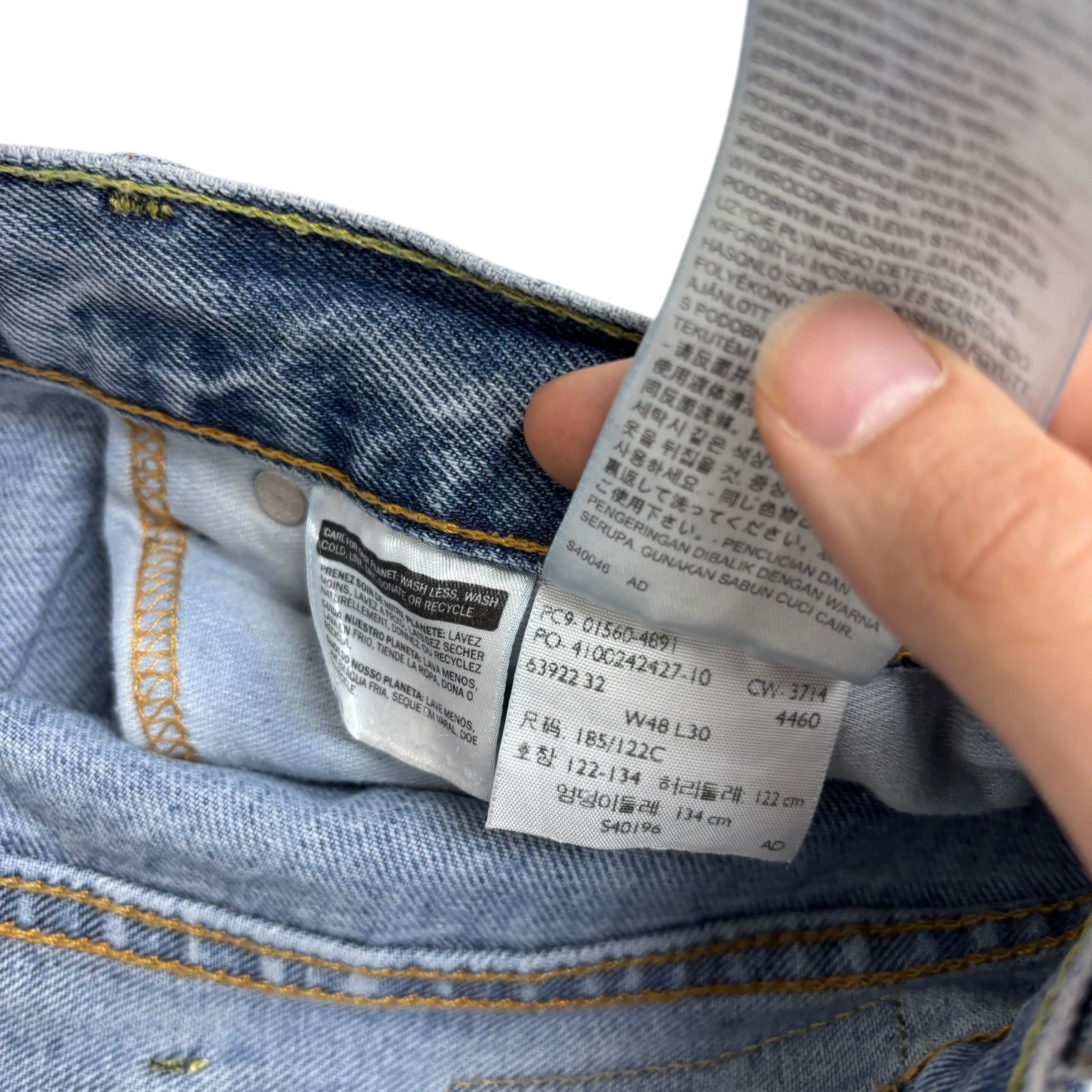 Levis 560 Jeans W48 L25 Mens Light Blue Baggy Relaxed Comfort Fit Denim