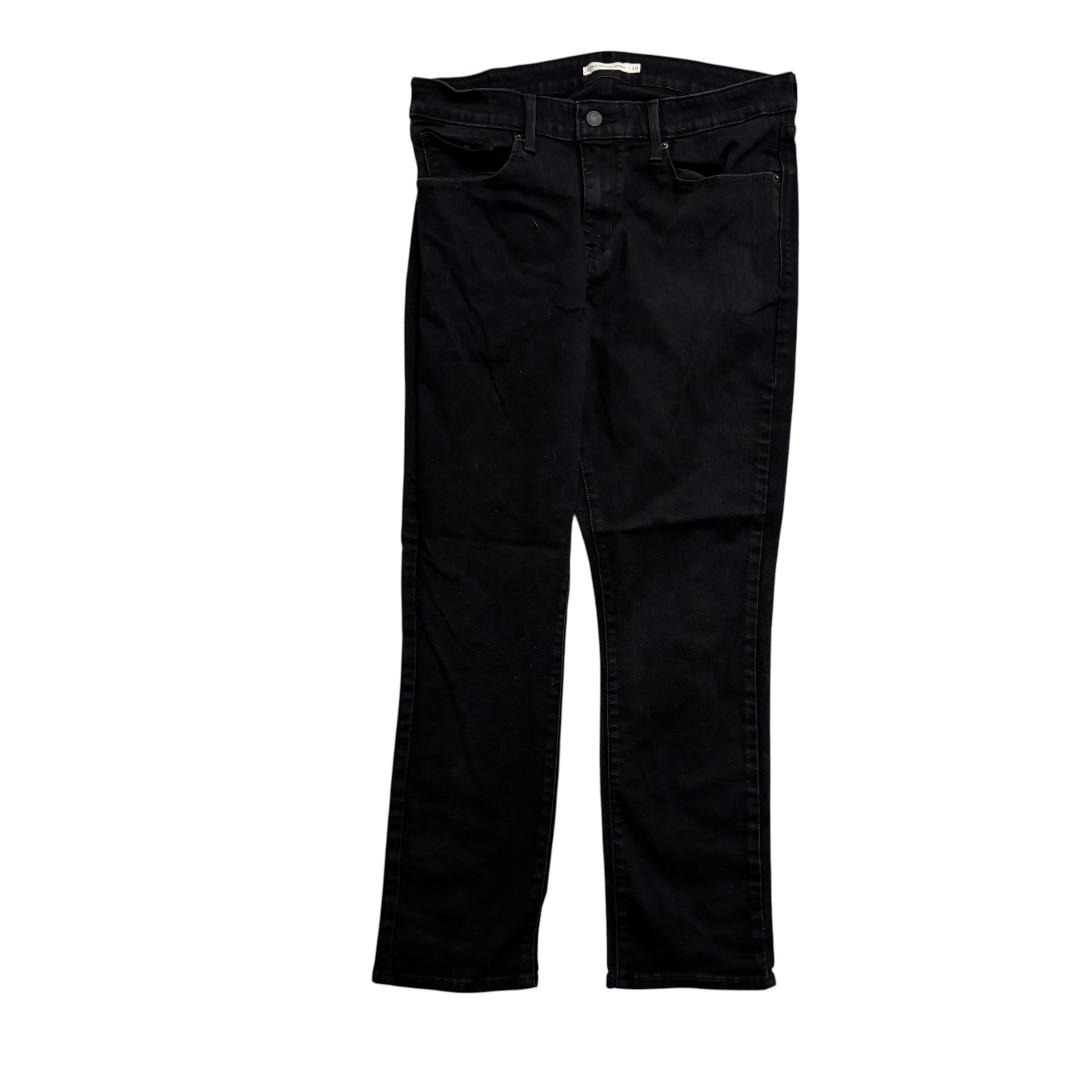 Levis Jeans W32 L27 Womens Mid Rise Skinny Fit Black Stretch Denim (E)