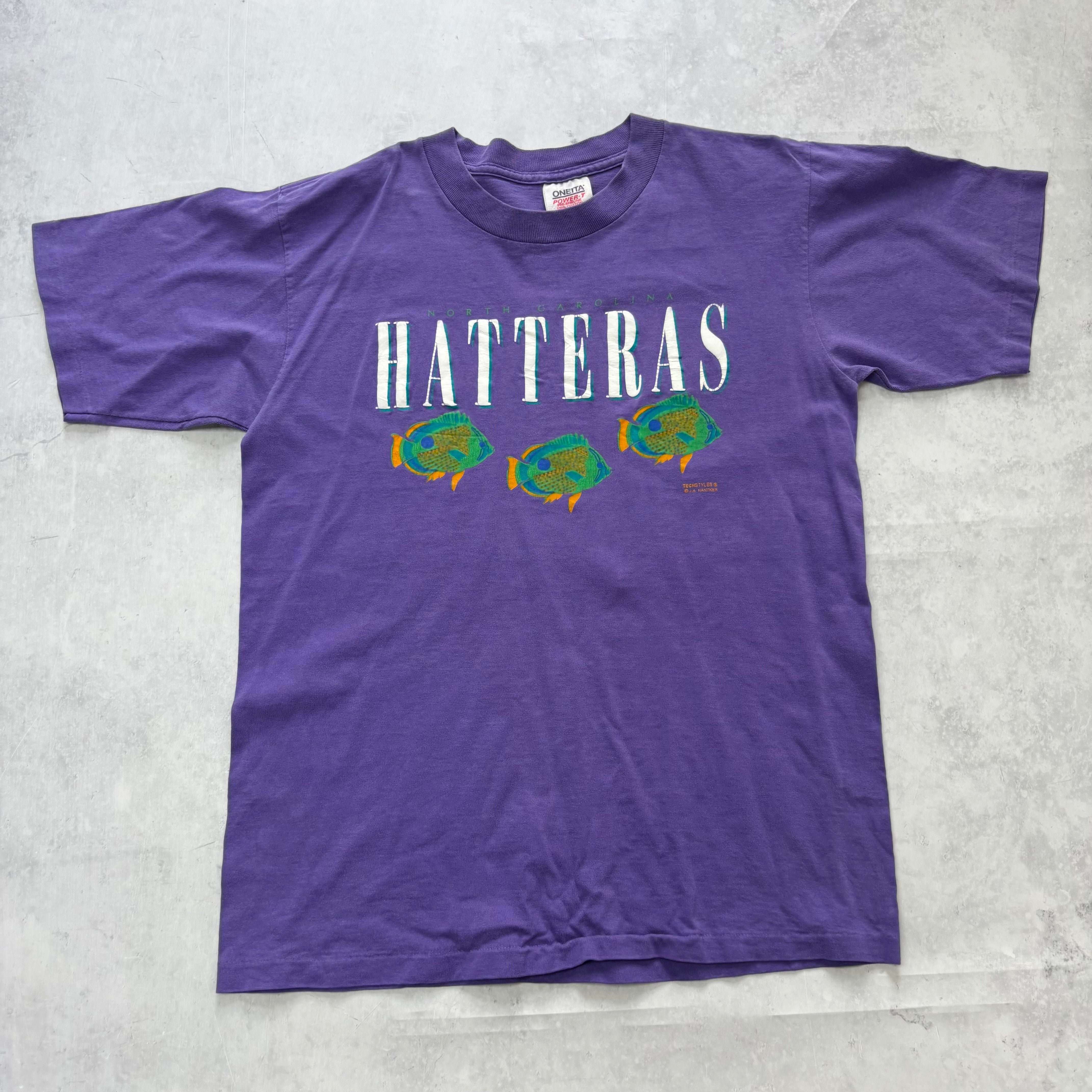 Vintage T Shirt Mens Medium Purple Single Stitch Graphic Print 90s Tourist (E)