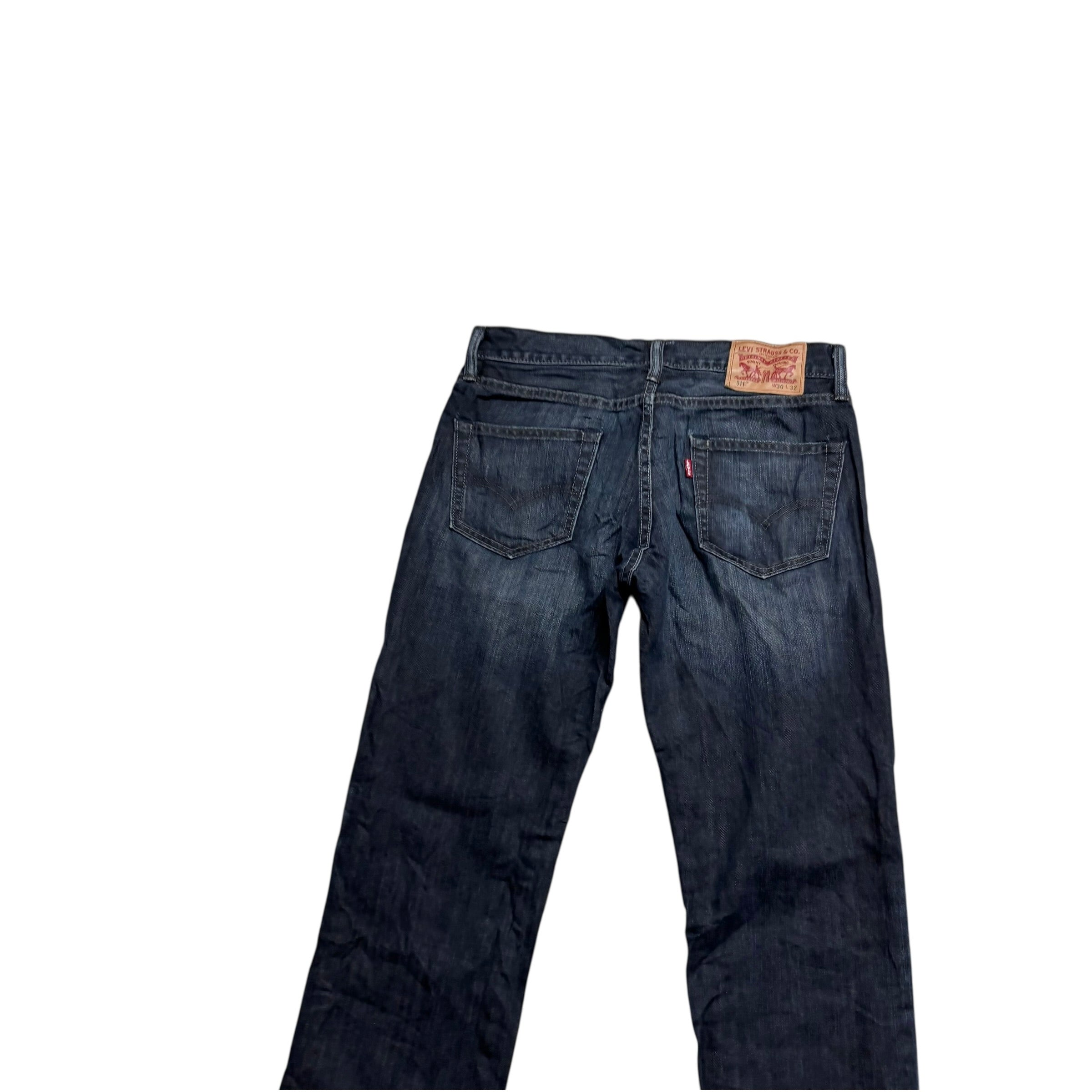 Levis 511 Jeans W30 L32 Mens Dark Blue Slim Fit Denim (E)
