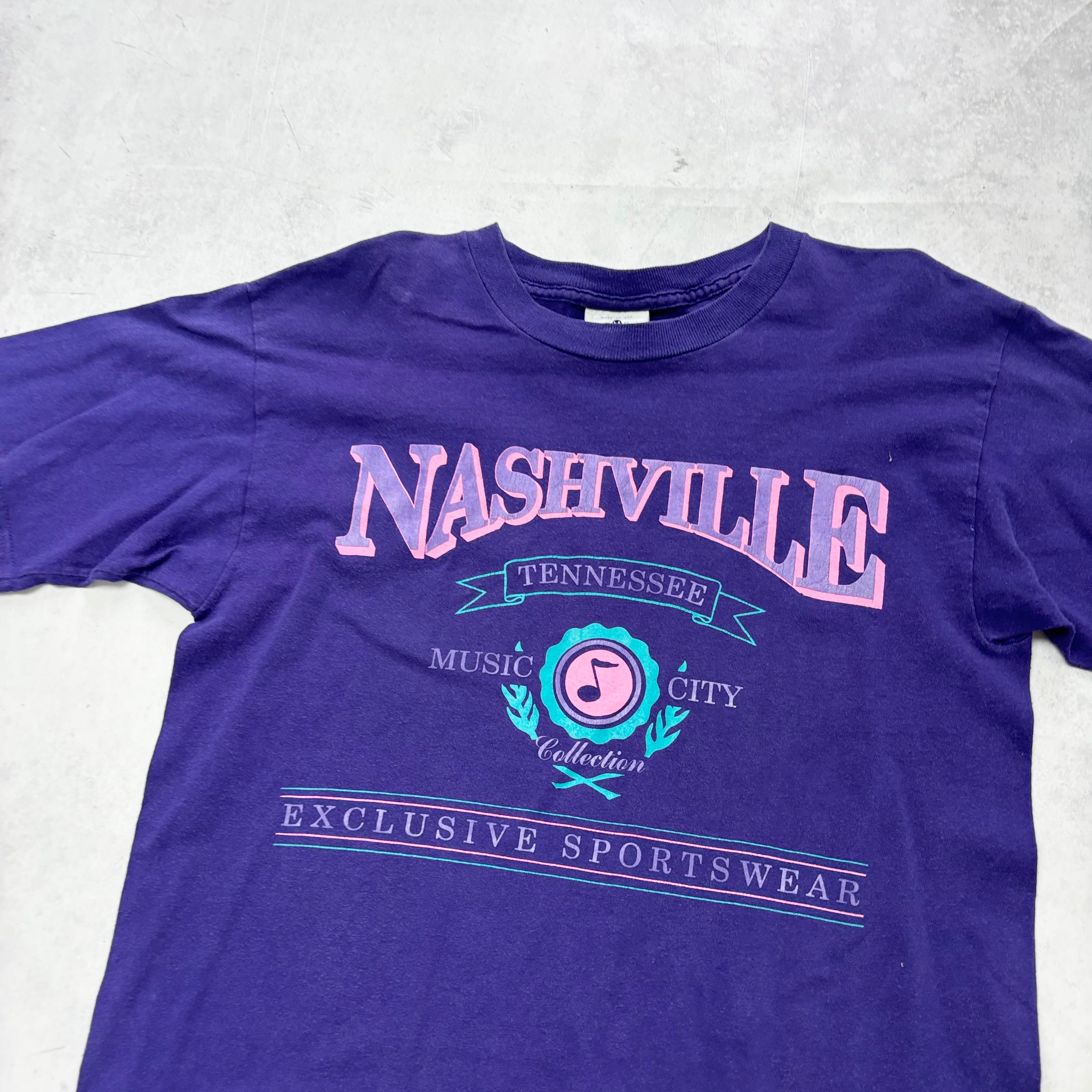 Vintage T Shirt Mens Medium Purple Graphic Print 90s Tourist