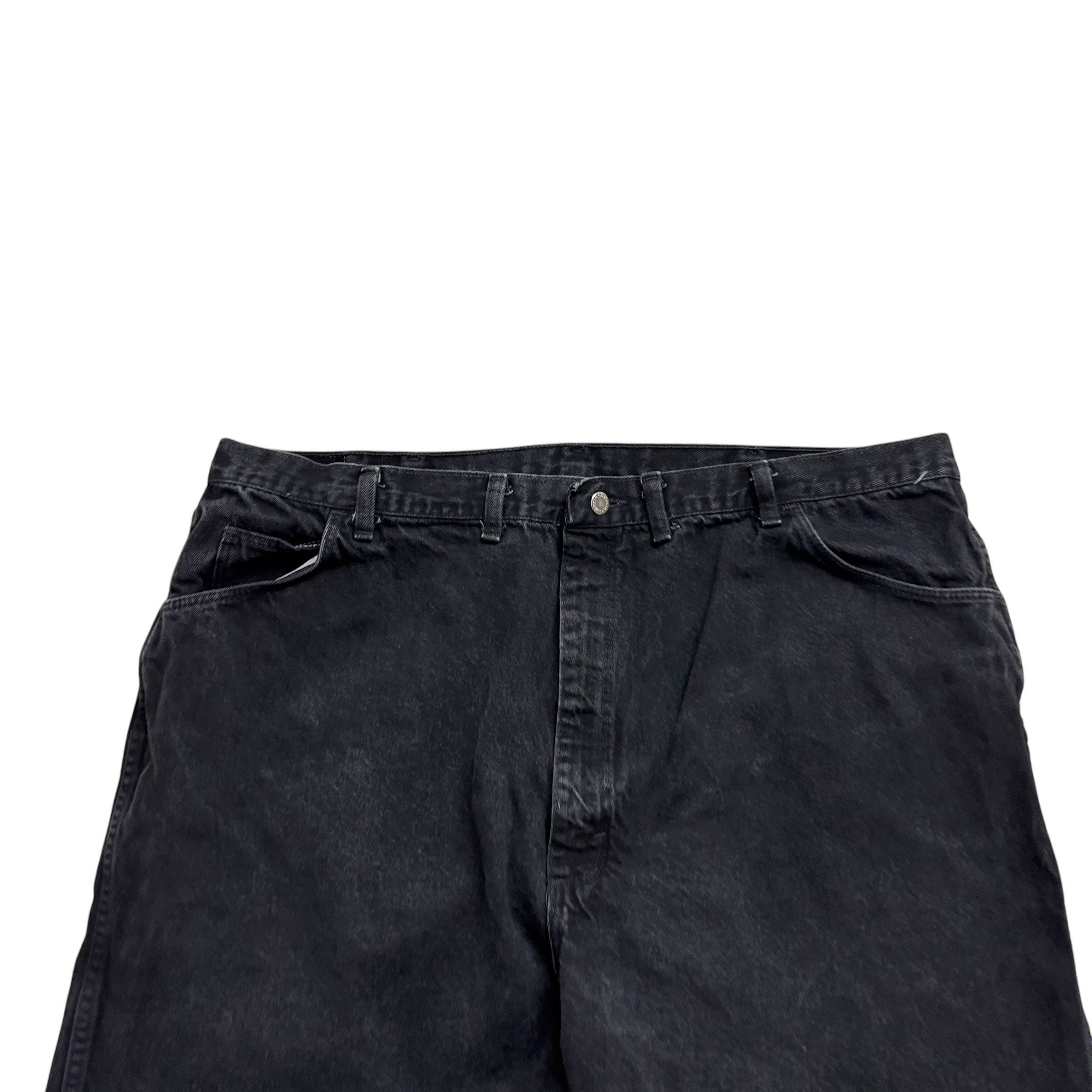 Vintage Wrangler Baggy Jorts W44 Mens Denim Shorts Black Relaxed USA Made (E)