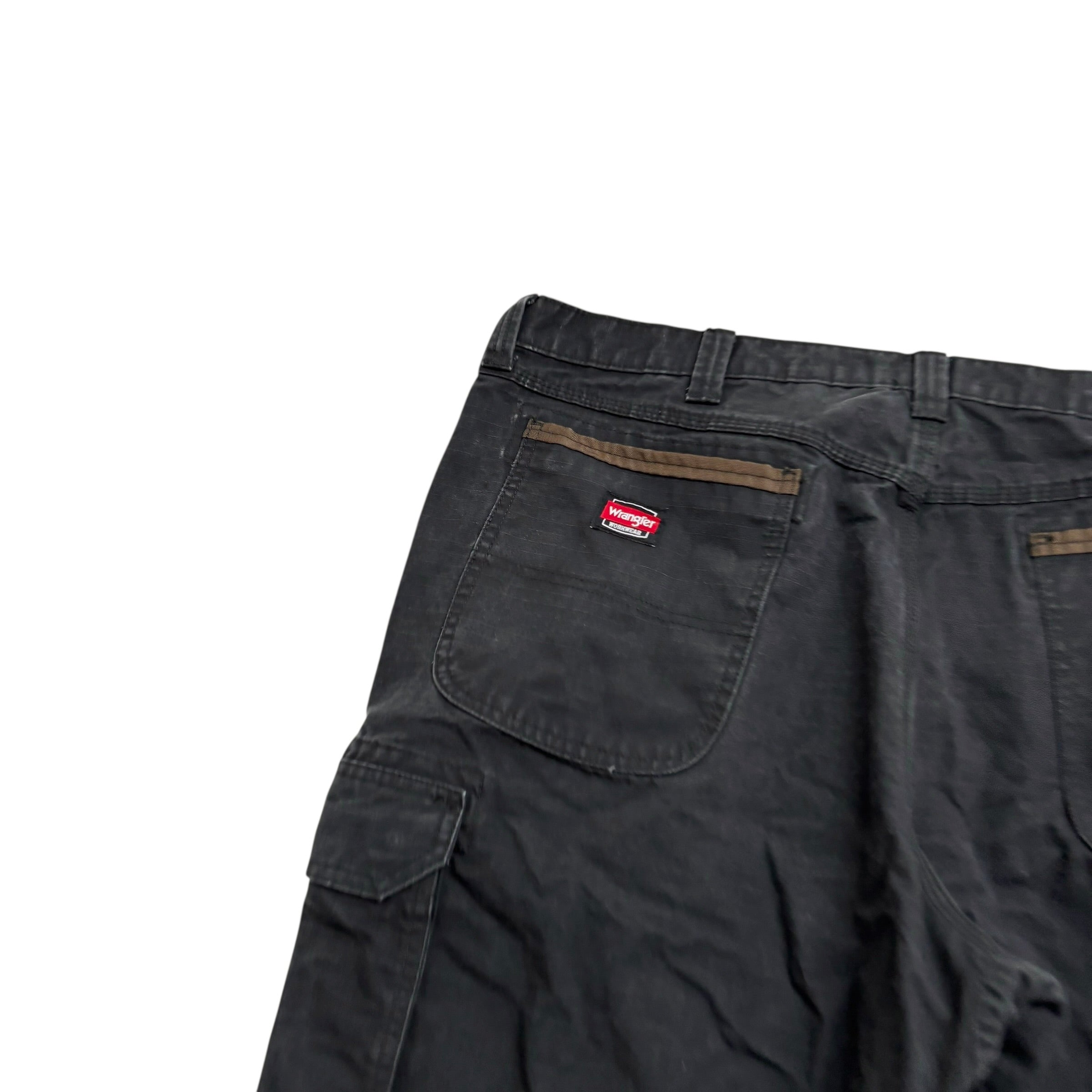 Wrangler Carpenter Pants W42 L32 Mens Black Relaxed Straight Fit Cargo Trousers