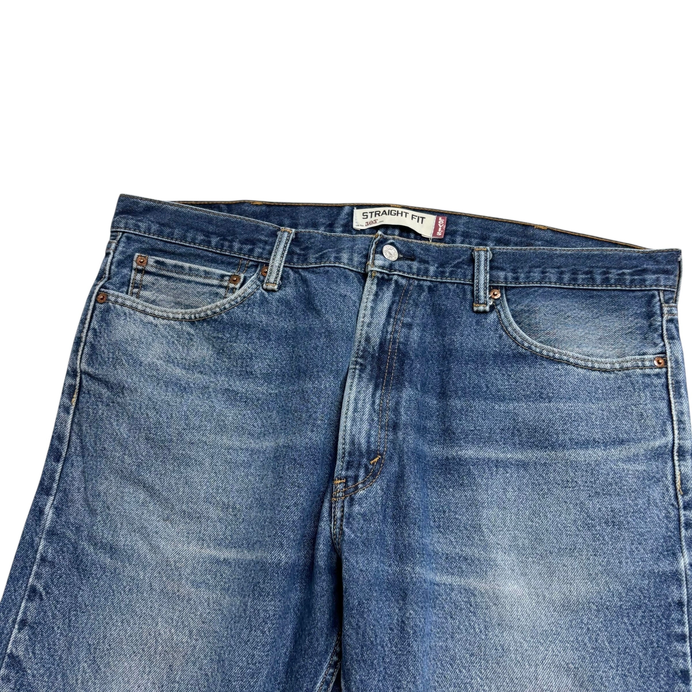 Levis 505 Jeans W40 L30 Mens Mid Blue Regular Straight Fit Vintage Denim (F)