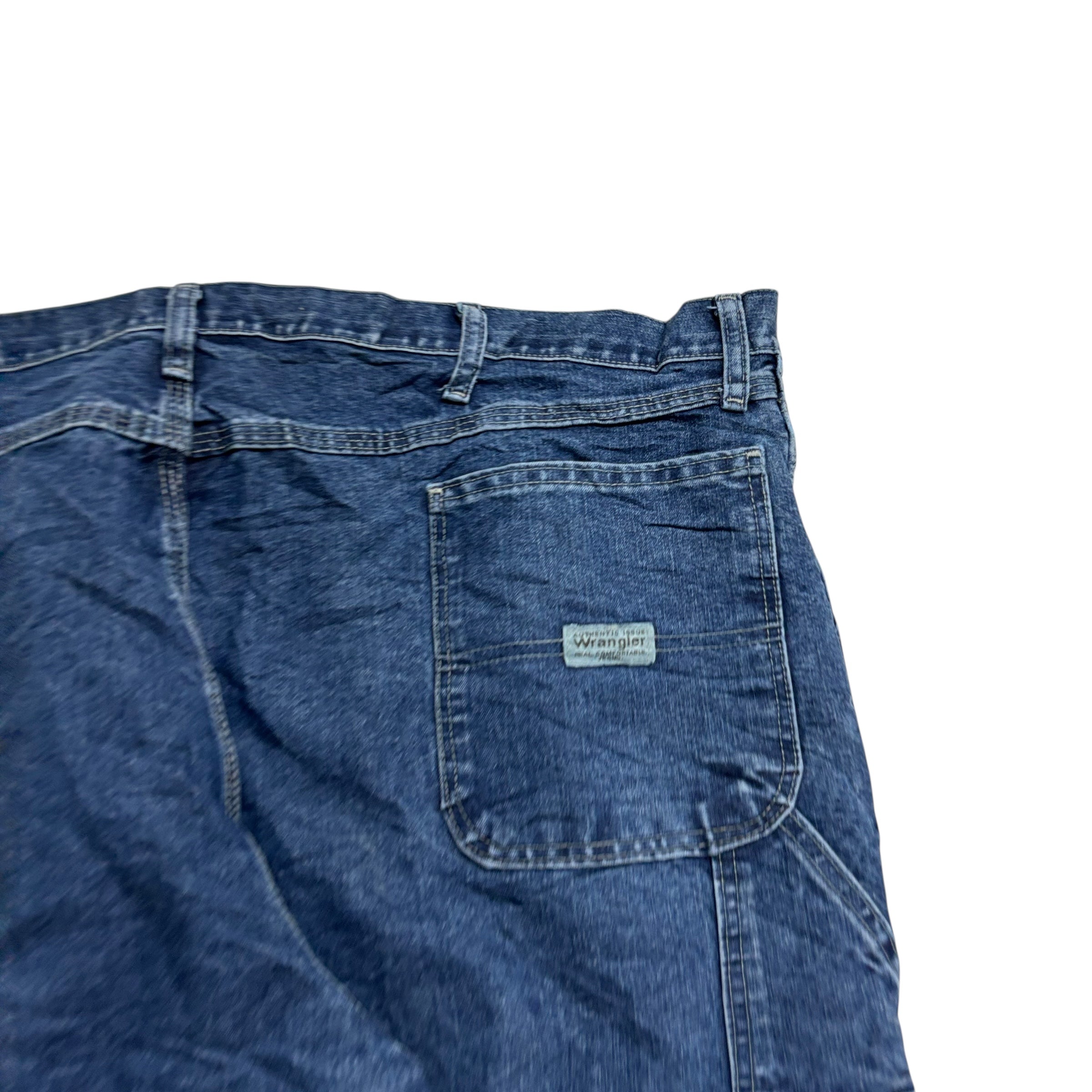 Wrangler Carpenter Jeans W44 L32 Mens Mid Blue Relaxed Straight Fit Denim (E)
