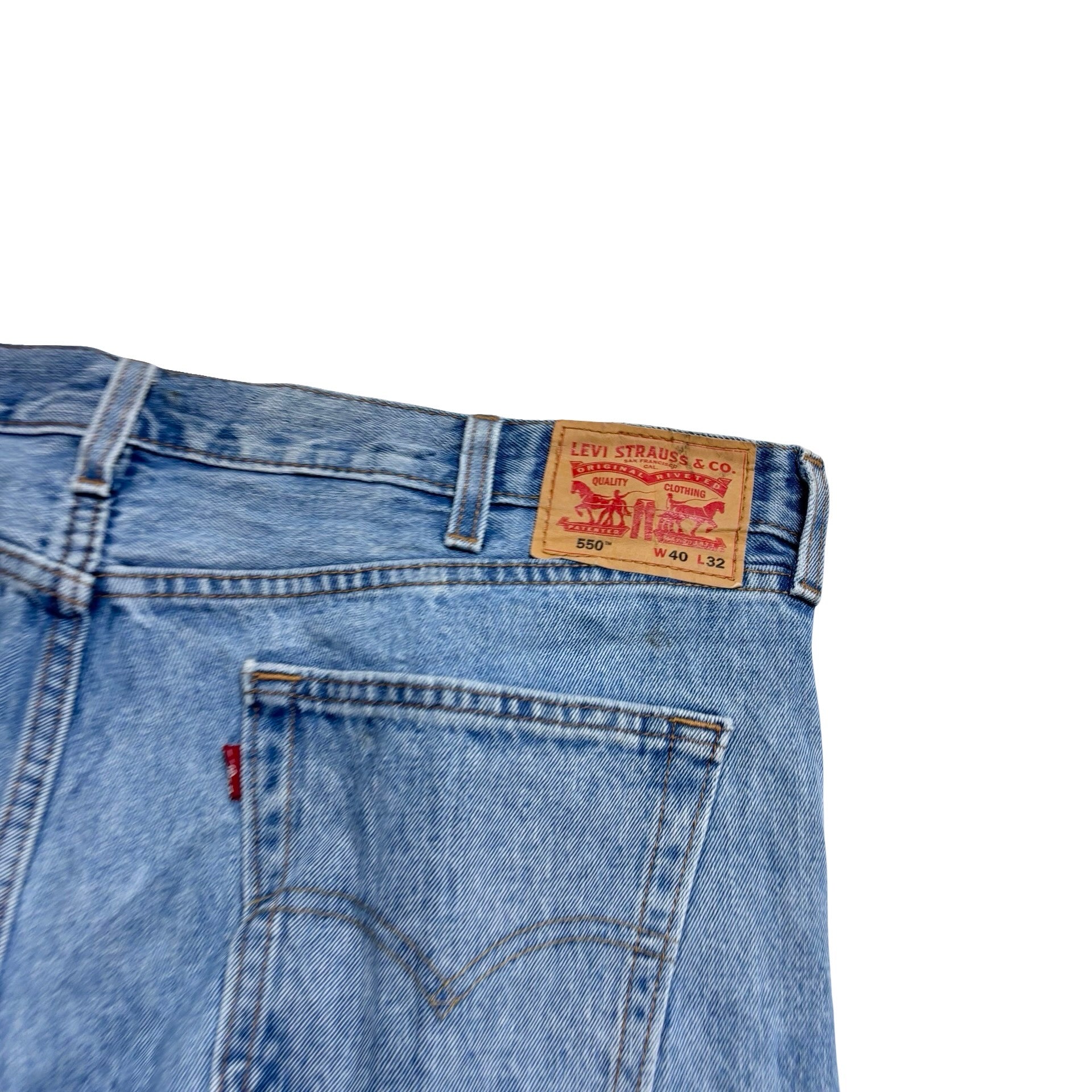 Levis 550 Jeans W40 L32 Mens Light Blue Baggy Relaxed Straight Fit Denim (E)