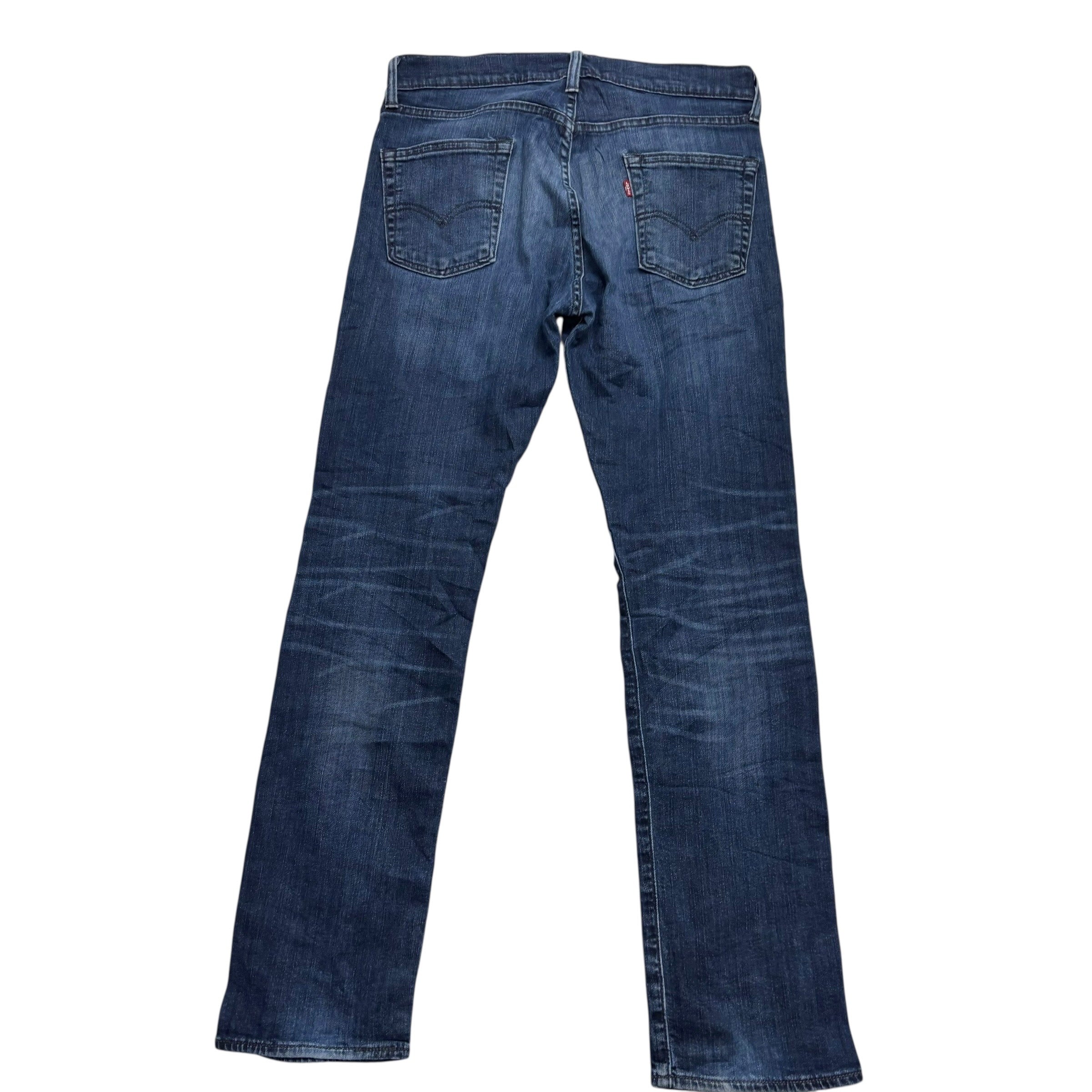 Levis 513 Jeans W30 L32 Mens Dark Blue Slim Straight Fit Stretch Denim (F)