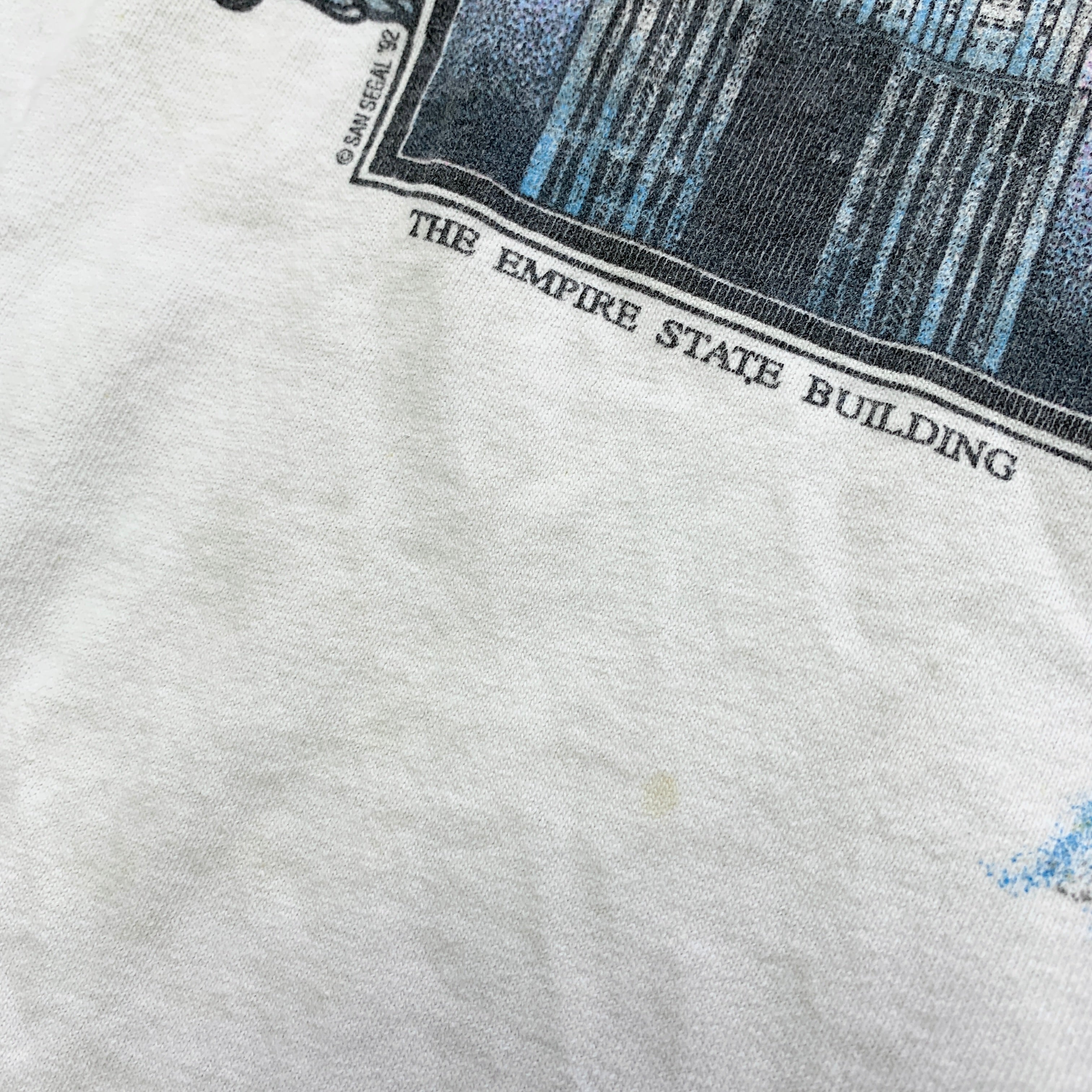 Vintage T Shirt Mens Medium White Single Stitch Graphic Print USA Tourist AOP