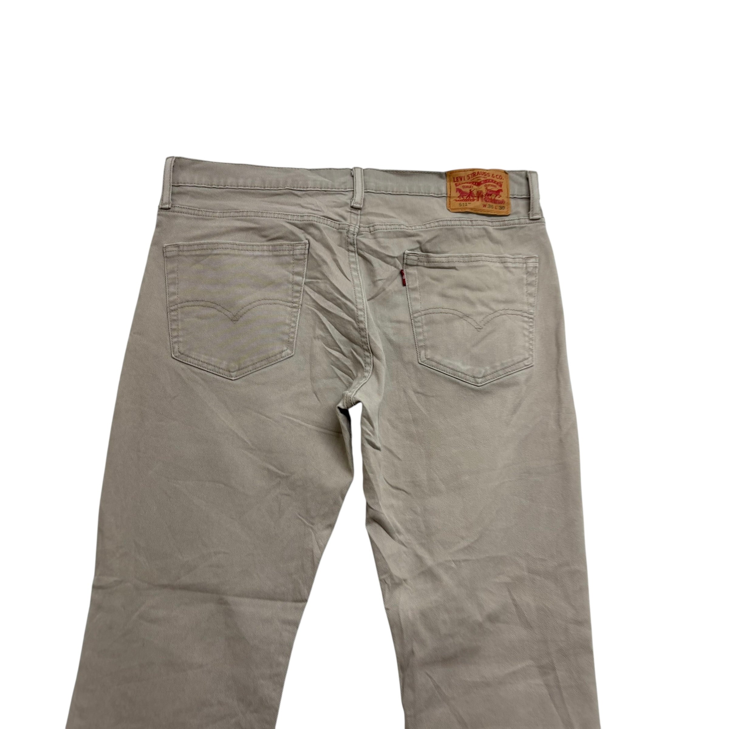 Levis 511 Jeans W36 L30 Mens Stone Beige Slim Fit Stretch Denim