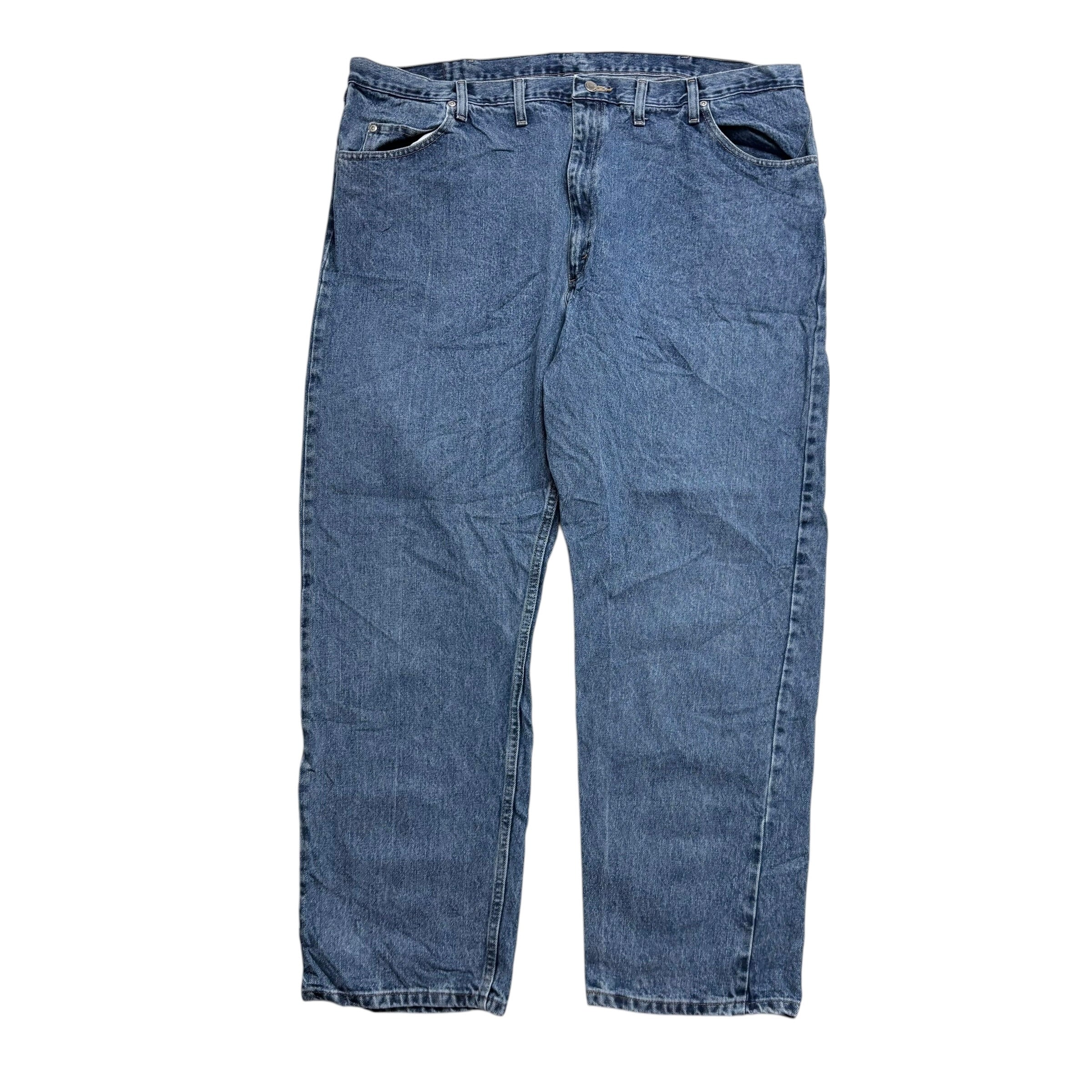 Wrangler Jeans W46 L32 Mens Mid Blue Relaxed Straight Fit Baggy Denim (E)