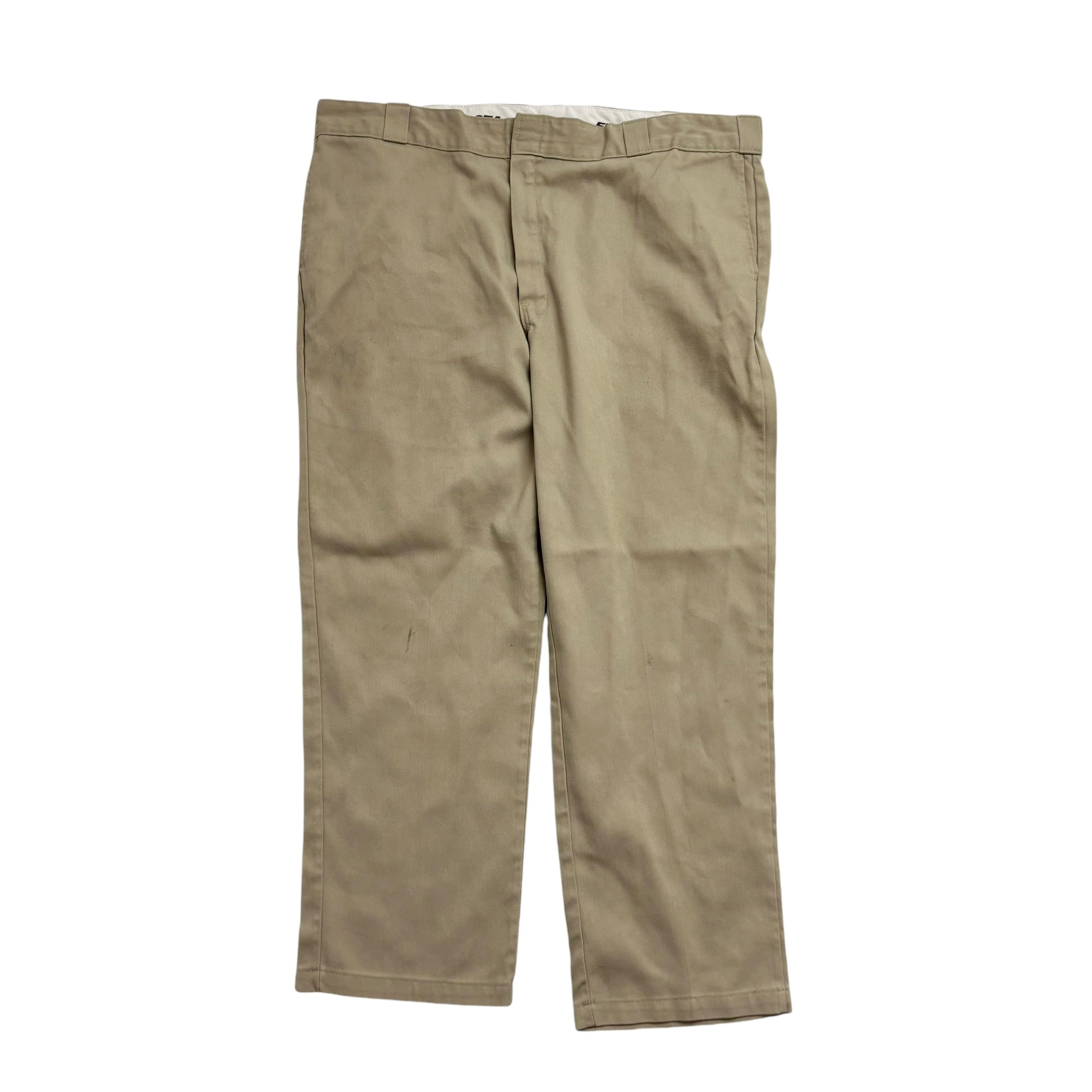 Dickies 874 Trousers W42 L30 Mens Beige Pants Original Straight Fit Workwear