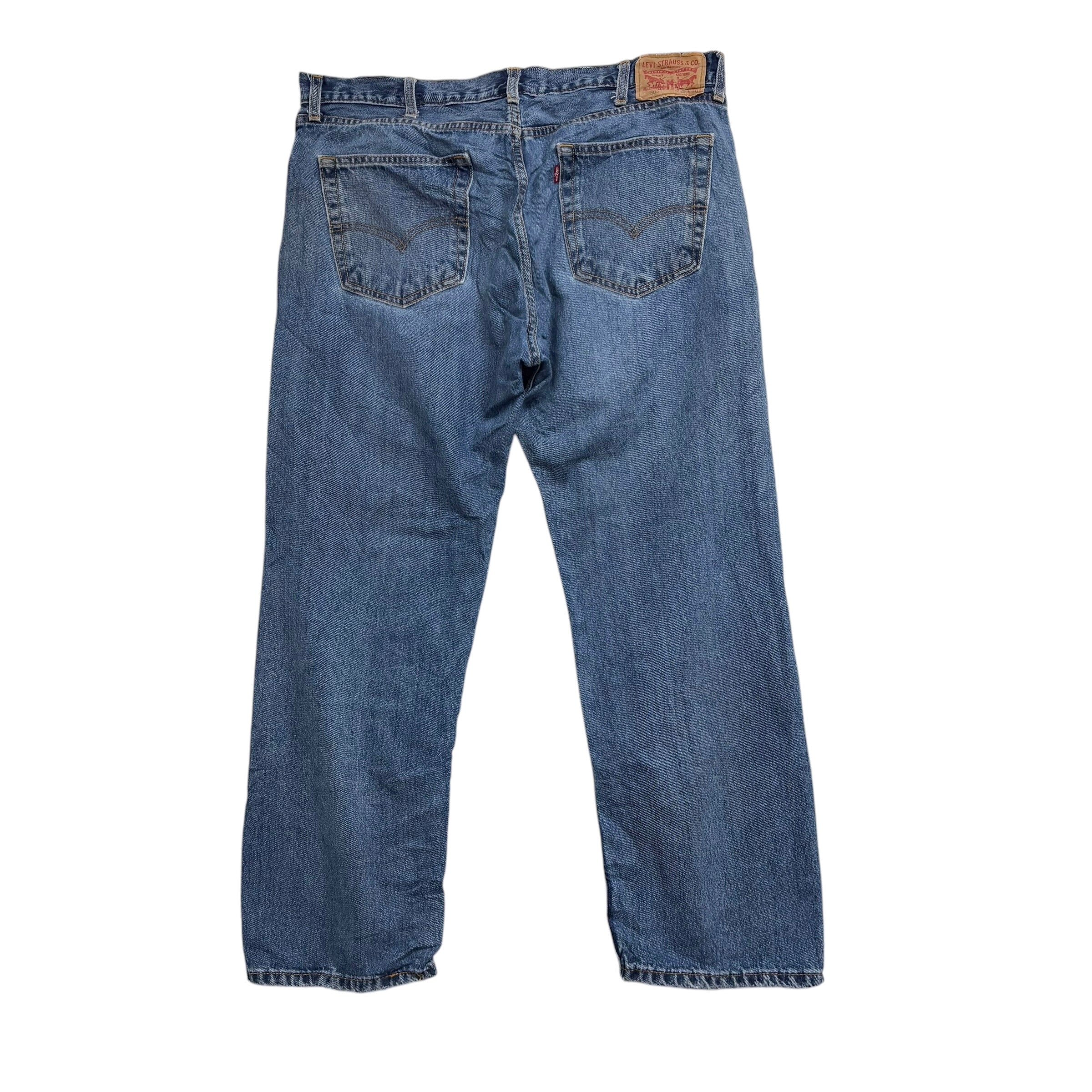 Levis 505 Jeans W38 L30 Mens Mid Blue Regular Straight Fit Denim