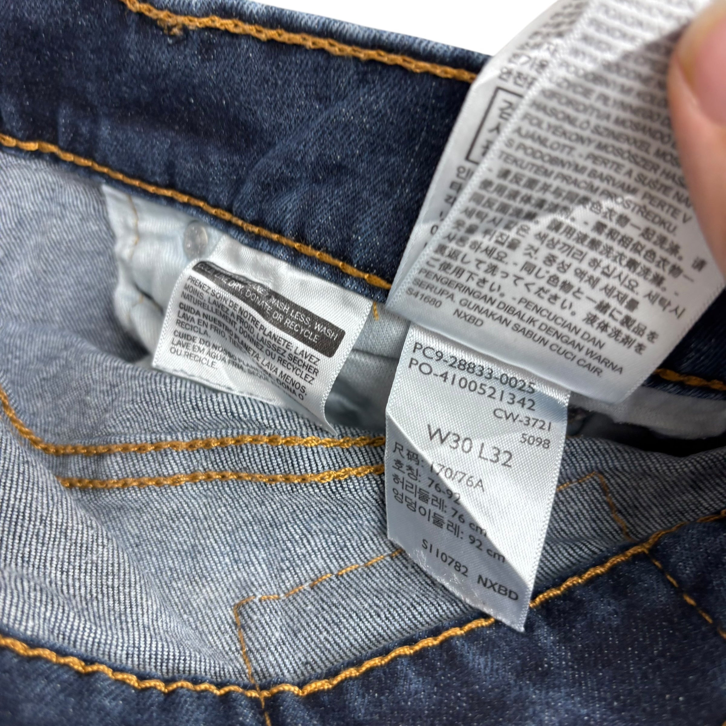 Levis 512 Jeans W30 L30 Mens Dark Blue Slim Tapered Fit Stretch Denim (E)