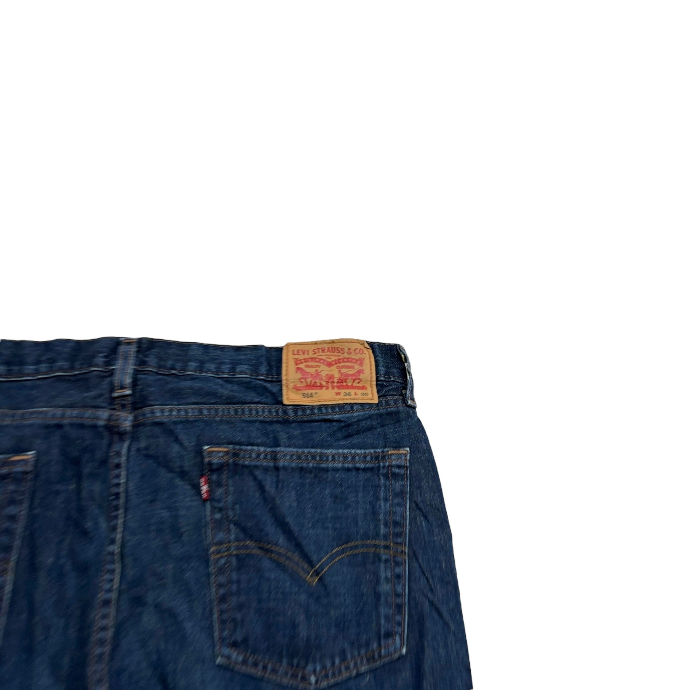 Levis 514 Jeans W36 L30 Mens Dark Blue Regular Straight Fit Denim (E)