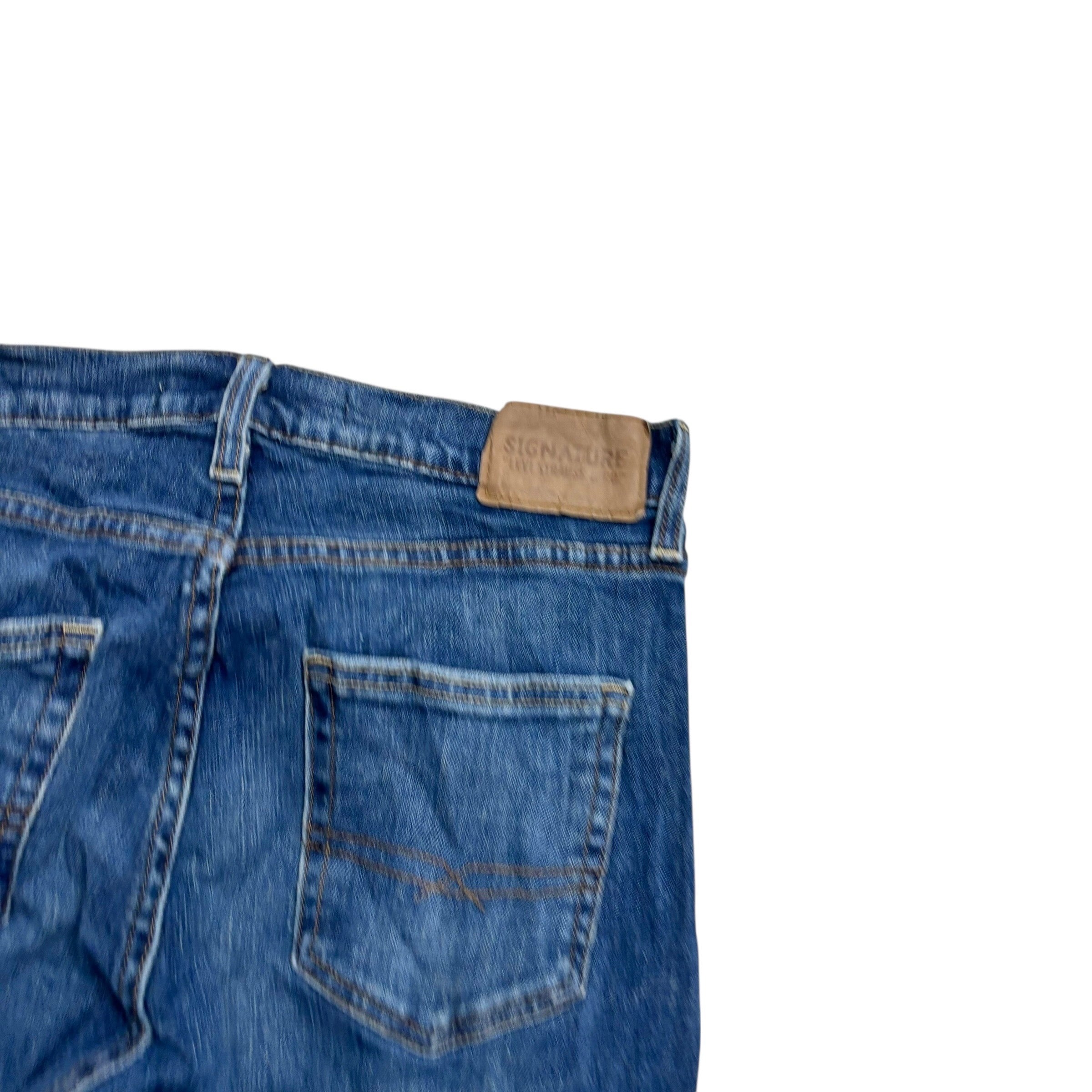 Levis Signature Jeans W30 L30 Mens Mid Blue Slim Straight Fit Stretch (E)