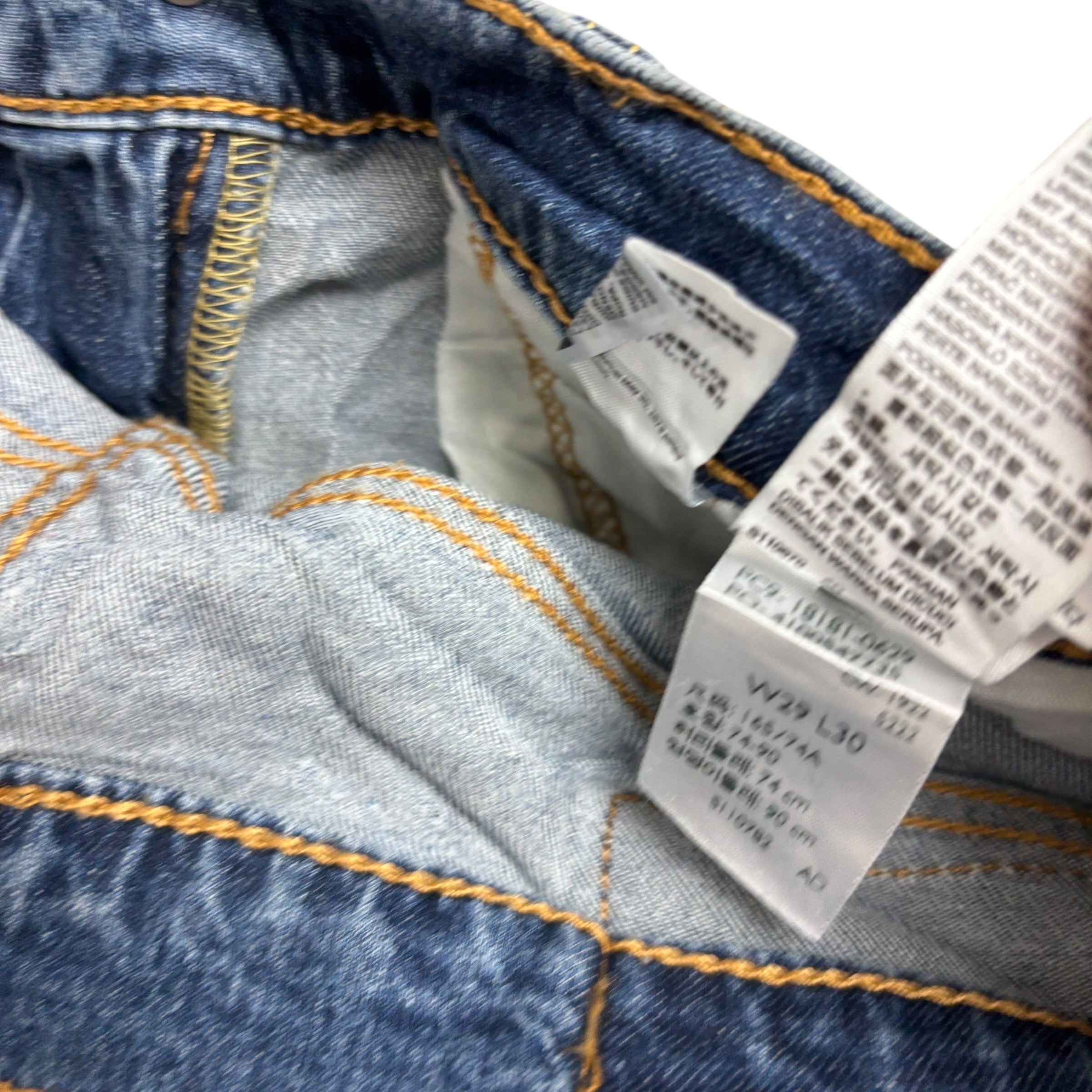 Levis 541 Jeans W29 L30 Mens Mid Blue Athletic Tapered Fit Stretch Denim (E)