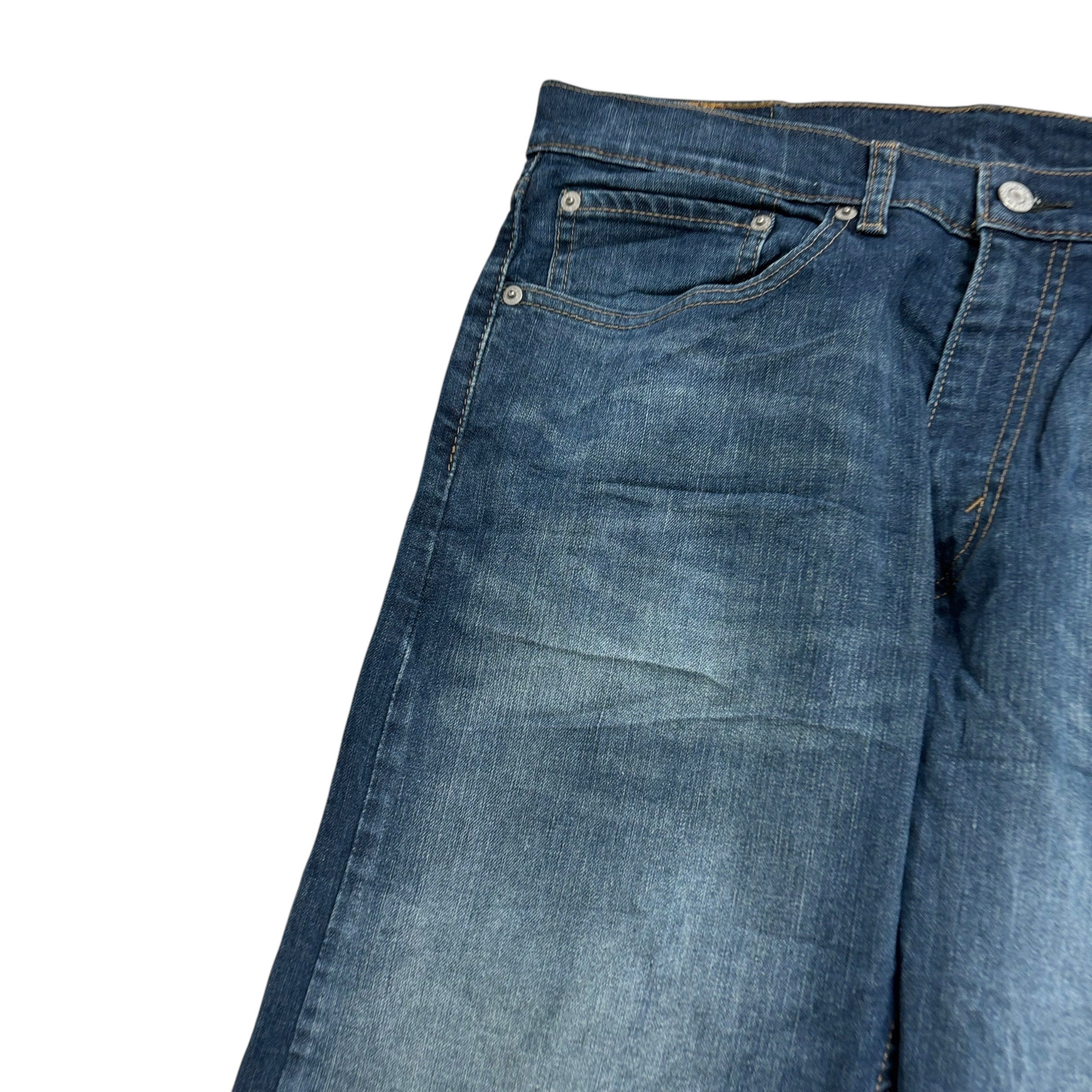 Levis 505 Jeans W34 L32 Mens Dark Blue Regular Straight Fit Stretch Denim