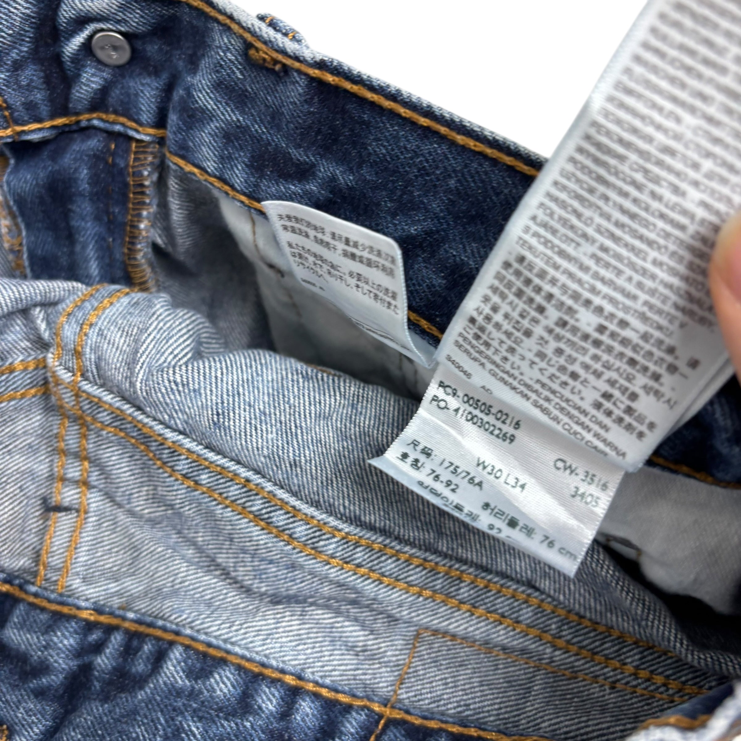 Levis 505 Jeans W30 L34 Mens Mid Blue Regular Straight Fit Denim