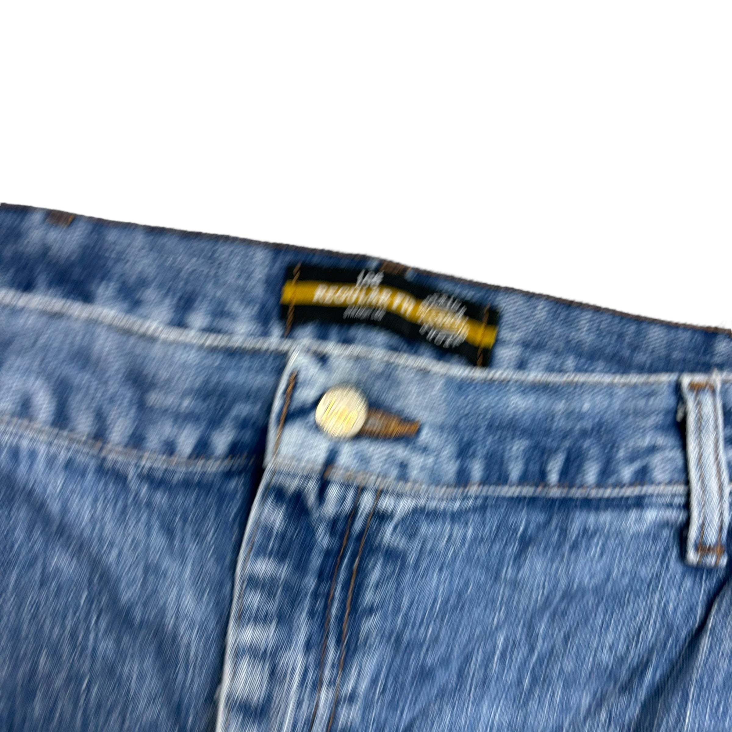 Lee Jeans W48 L30 Mens Mid Blue Regular Straight Fit Denim (F)