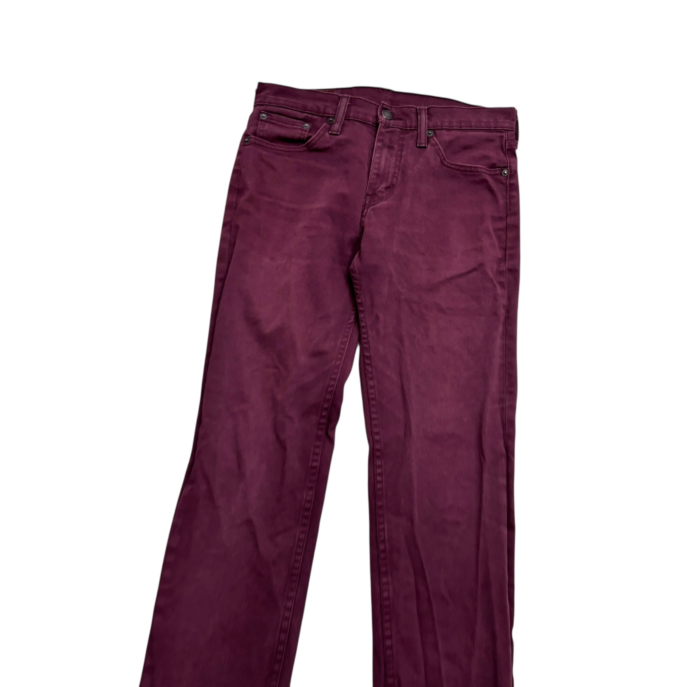 Levis 511 Jeans W29 L31 Mens Burgundy Red Slim Fit Stretch Denim (E)