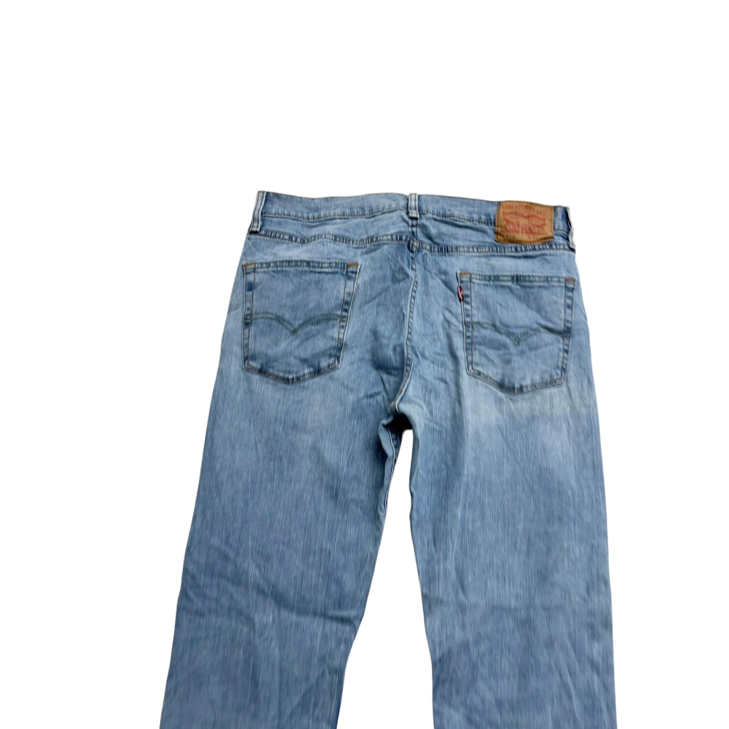 Levis 513 Jeans W34 L32 Mens Light Blue Slim Straight Fit Stretch Denim