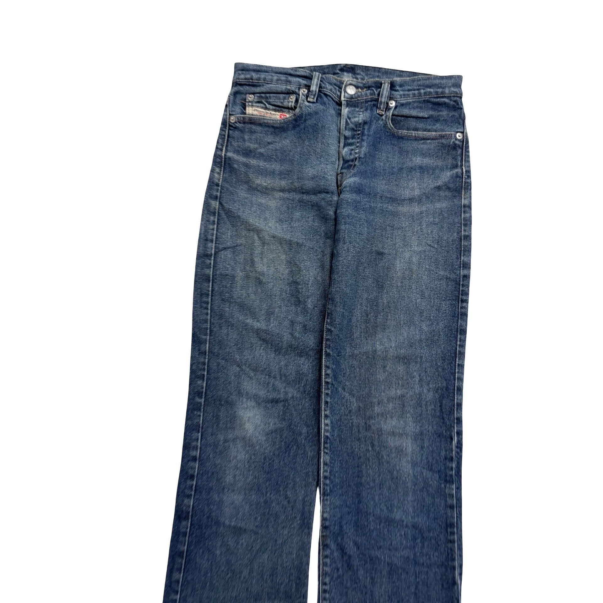 Diesel Skint Jeans W27 L32 Womens Mid Blue Slim Bootcut Fit Vintage Stretch (E)