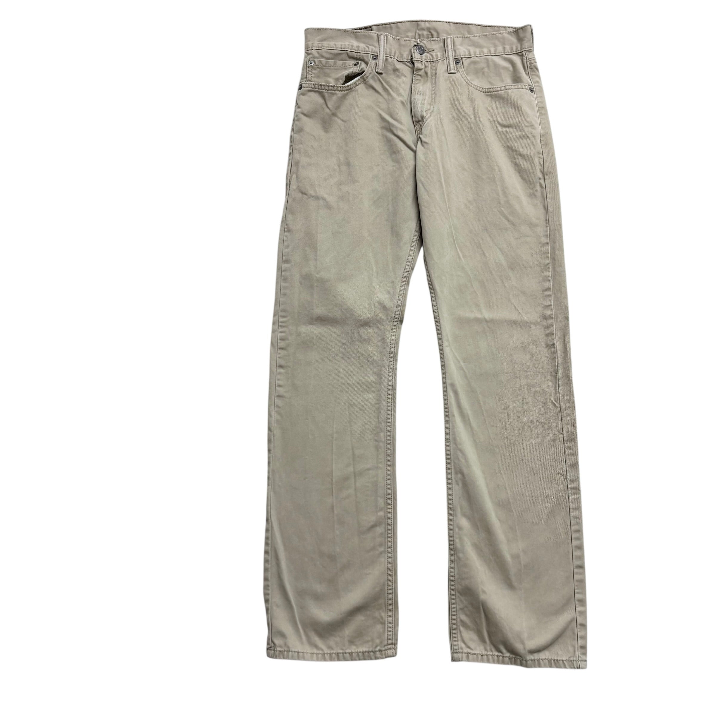 Levis 514 Trousers W31 L32 Mens Cream Regular Straight Fit Cotton Pants (E)