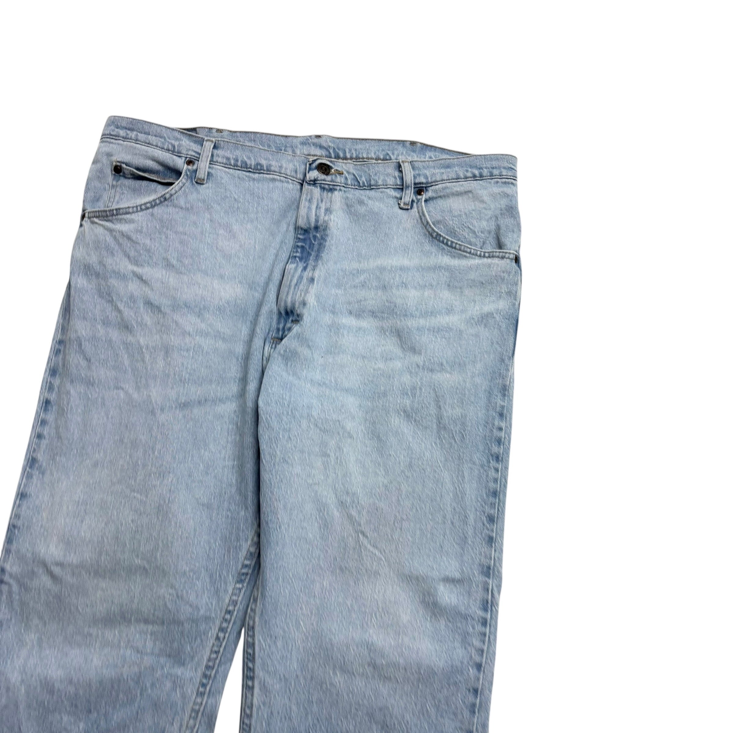 Wrangler Jeans W40 L32 Mens Light Blue Regular Straight Fit Stretch Denim (E)