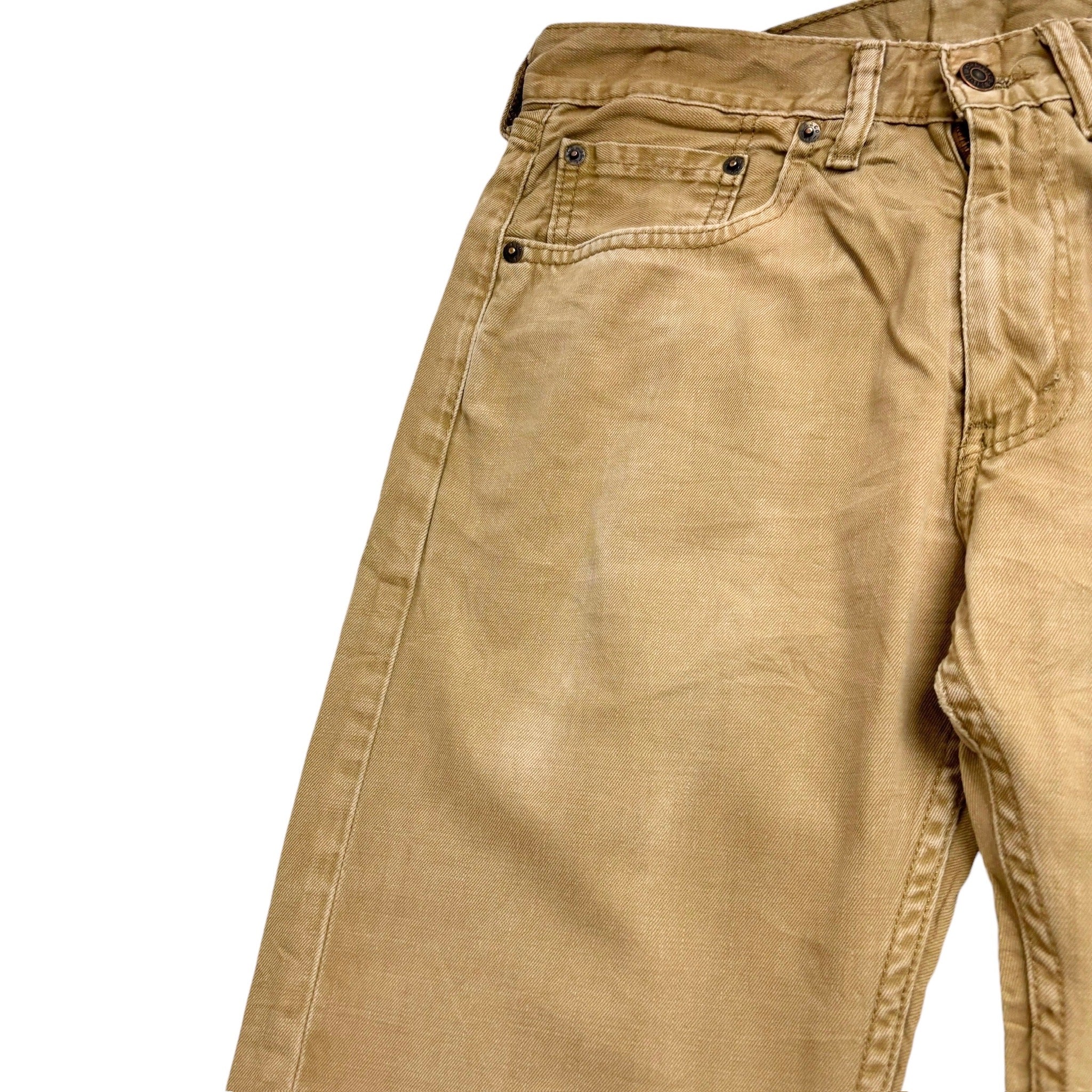 Levis 505 Trousers W31 L32 Mens Beige Tan Regular Straight Fit Cotton Pants