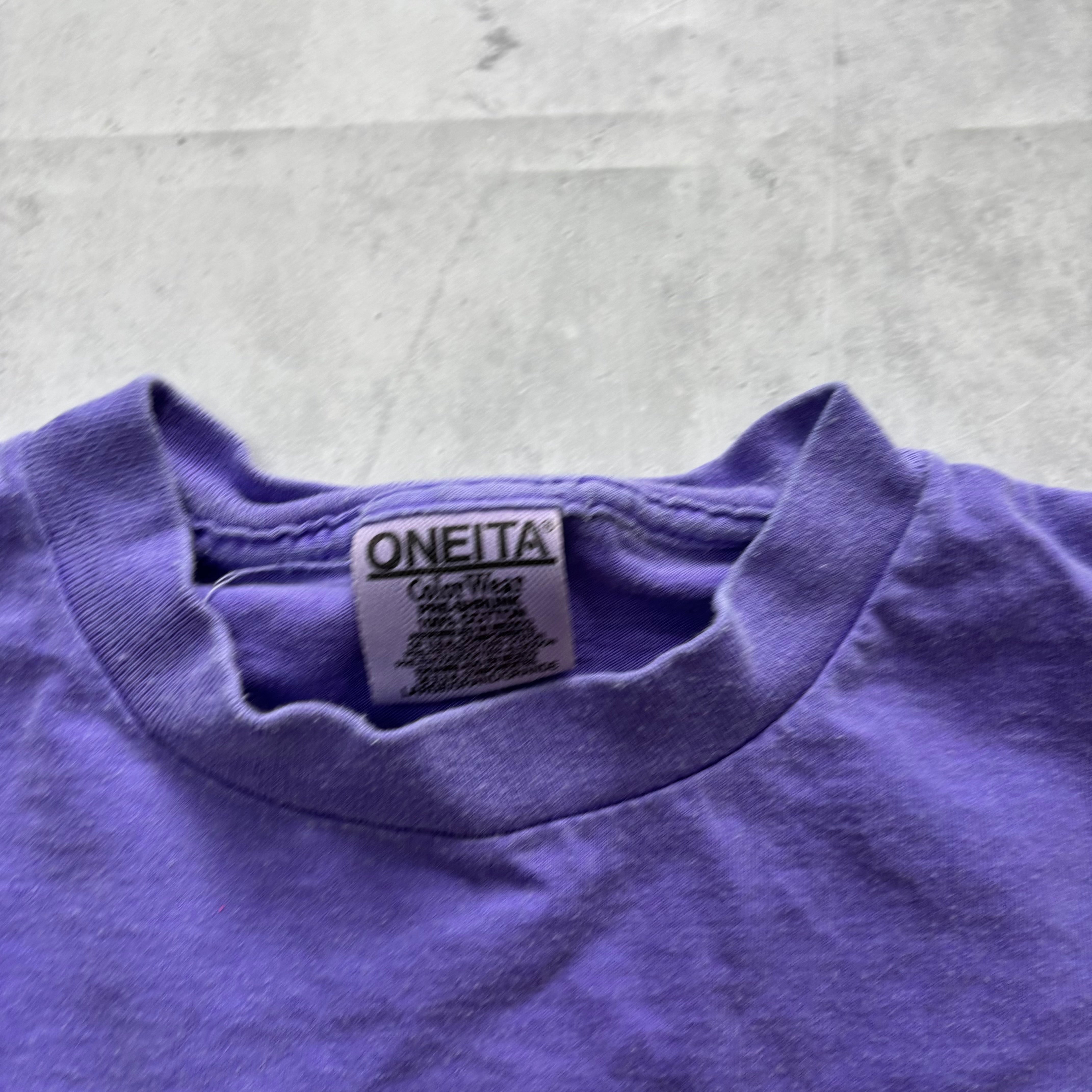 Vintage T Shirt Mens Large Purple Single Stitch Graphic Print 90s