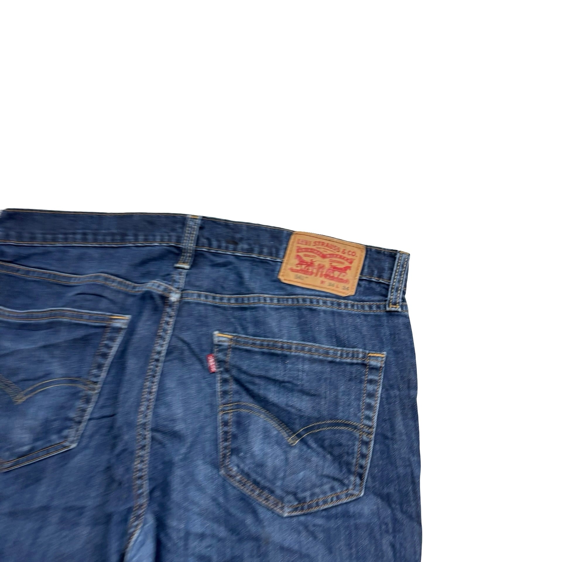 Levis 541 Jeans W34 L33 Mens Dark Blue Athletic Tapered Fit Stretch Denim