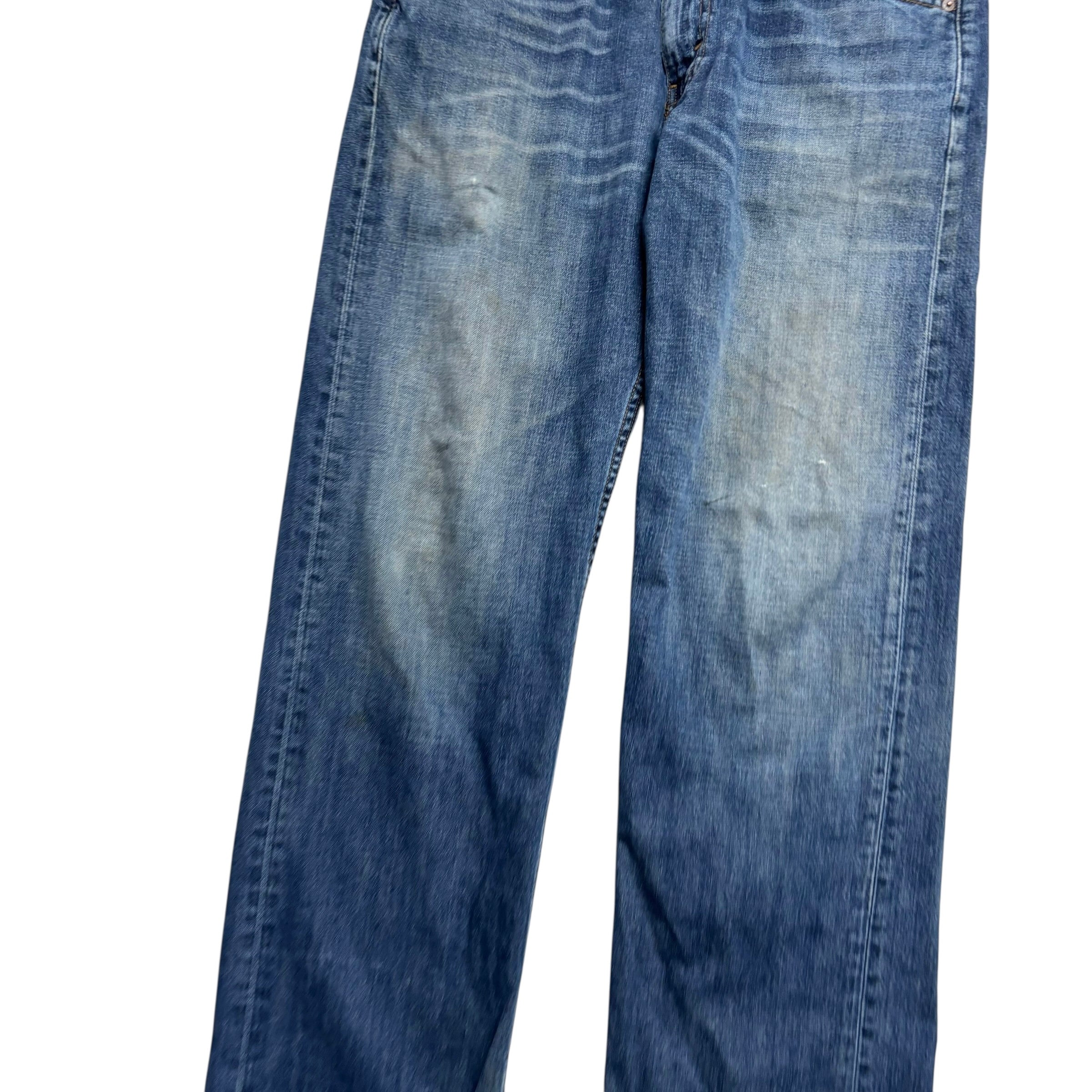 Levis 569 Jeans W33 L31 Mens Mid Blue Baggy Relaxed Straight Fit Denim (F)