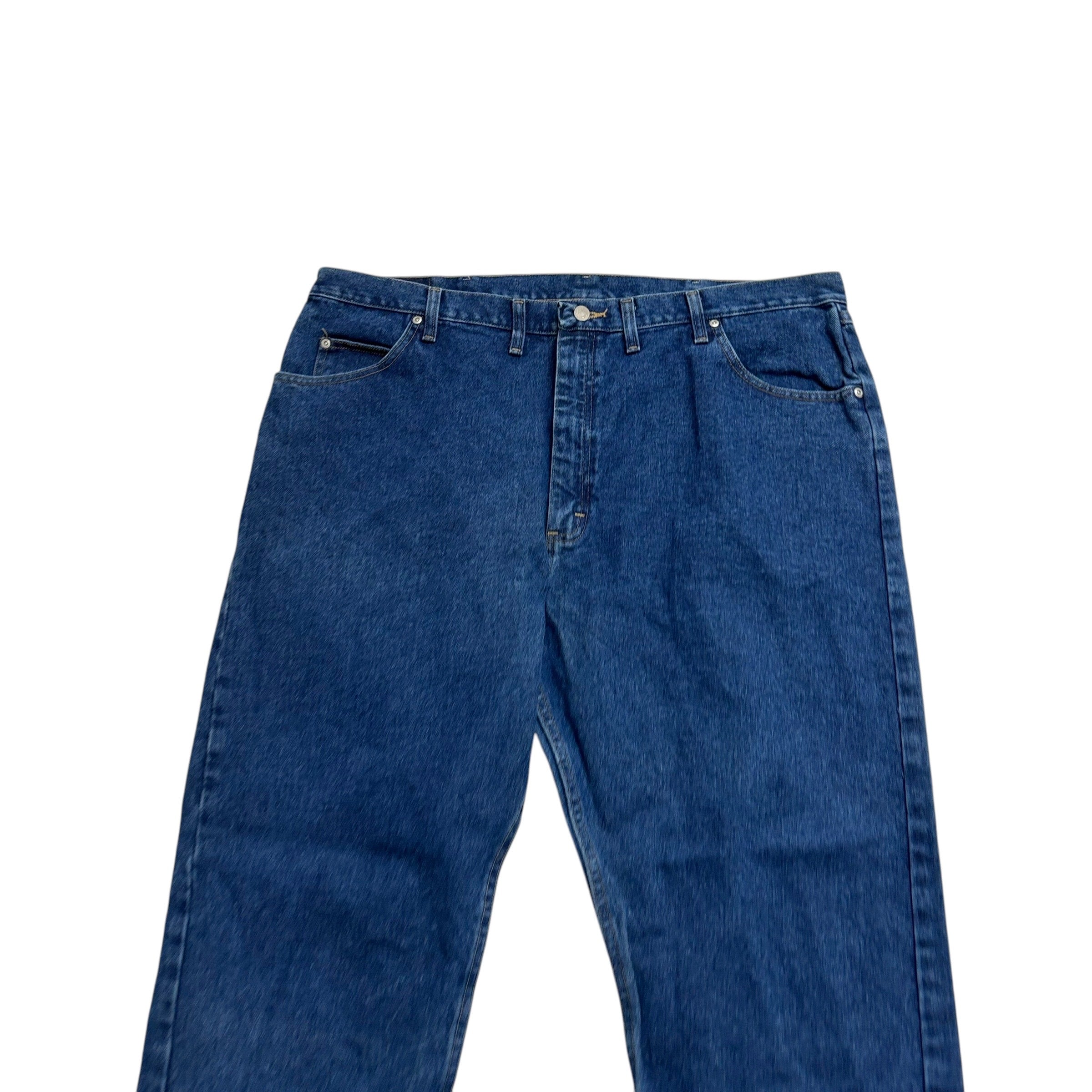 Wrangler Jeans W44 L30 Mens Mid Blue Relaxed Straight Fit Vintage Denim (E)