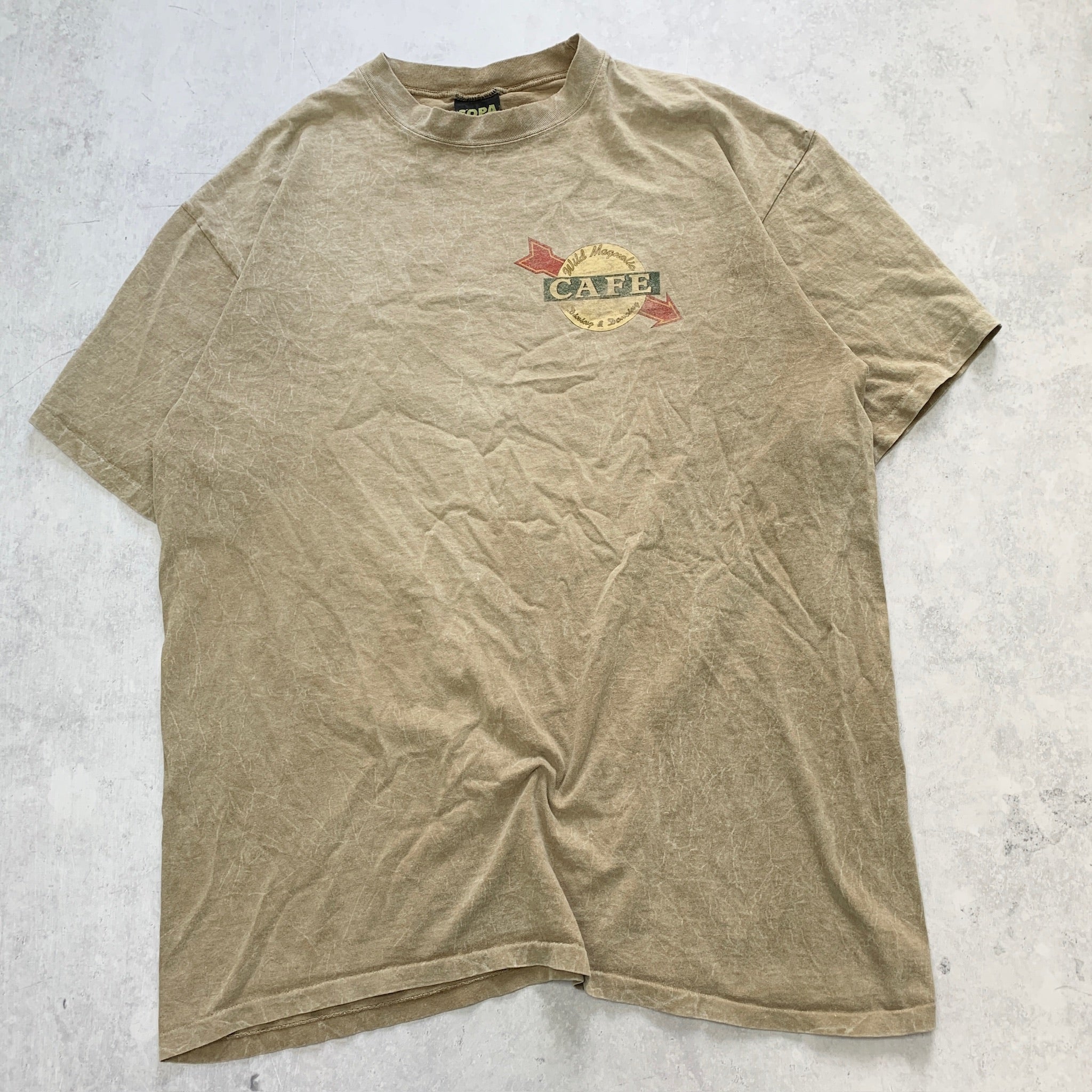 Vintage T Shirt Mens XL Tan Beige Single Stitch Graphic Print 90s USA Tourist