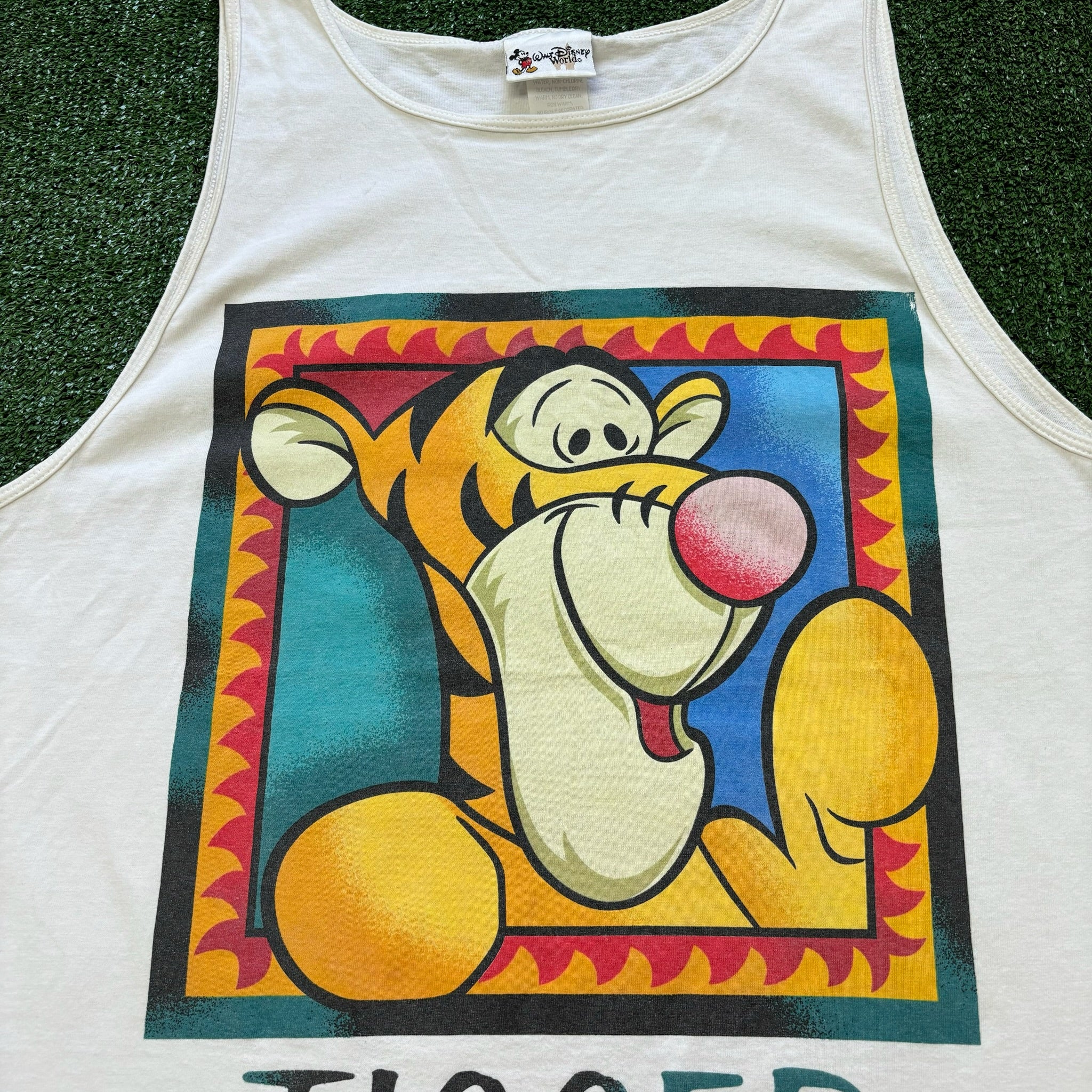 Vintage T Shirt Mens XL Vest White Graphic Print 90s USA Disney