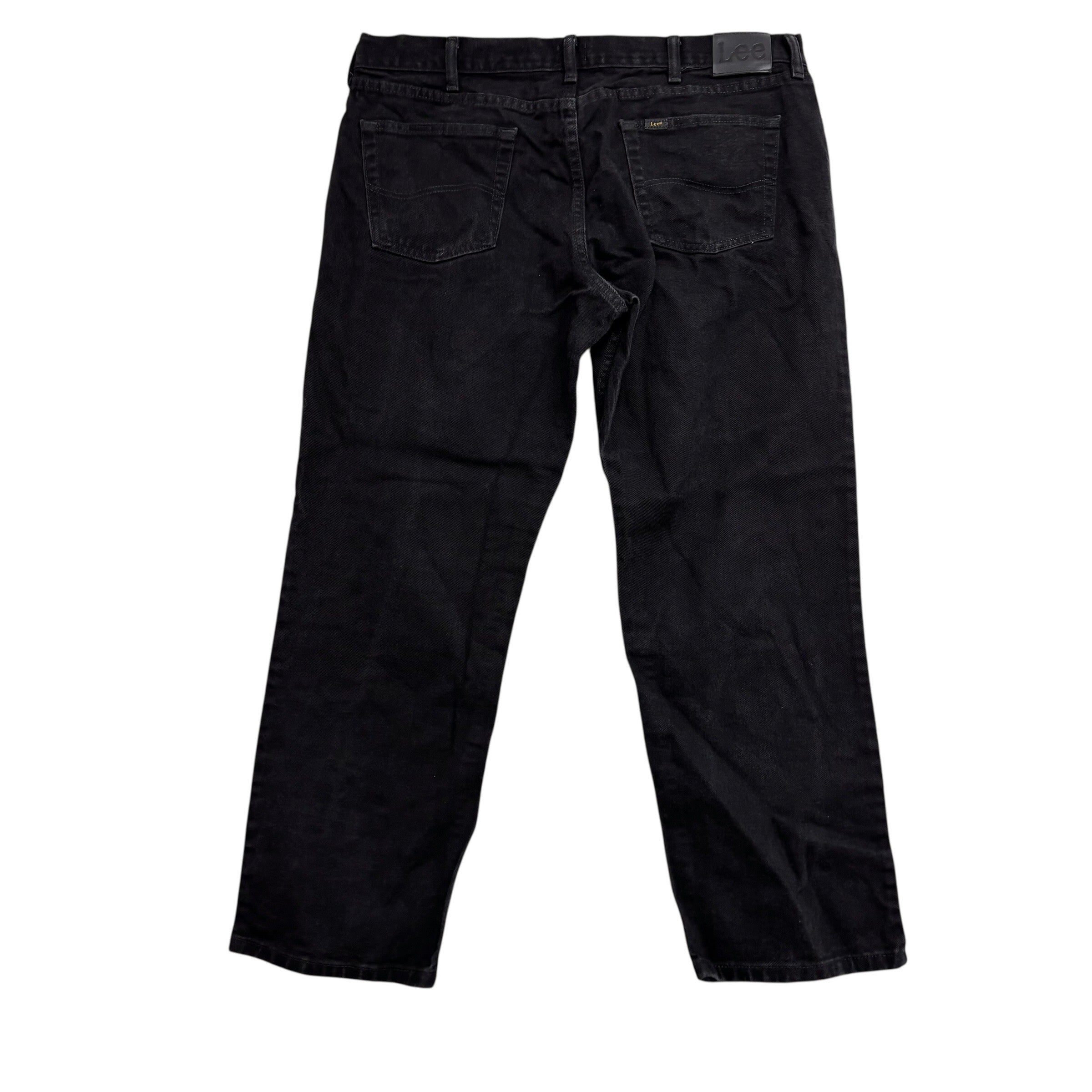 Lee Jeans W40 L30 Mens Regular Straight Fit Black Denim (E)