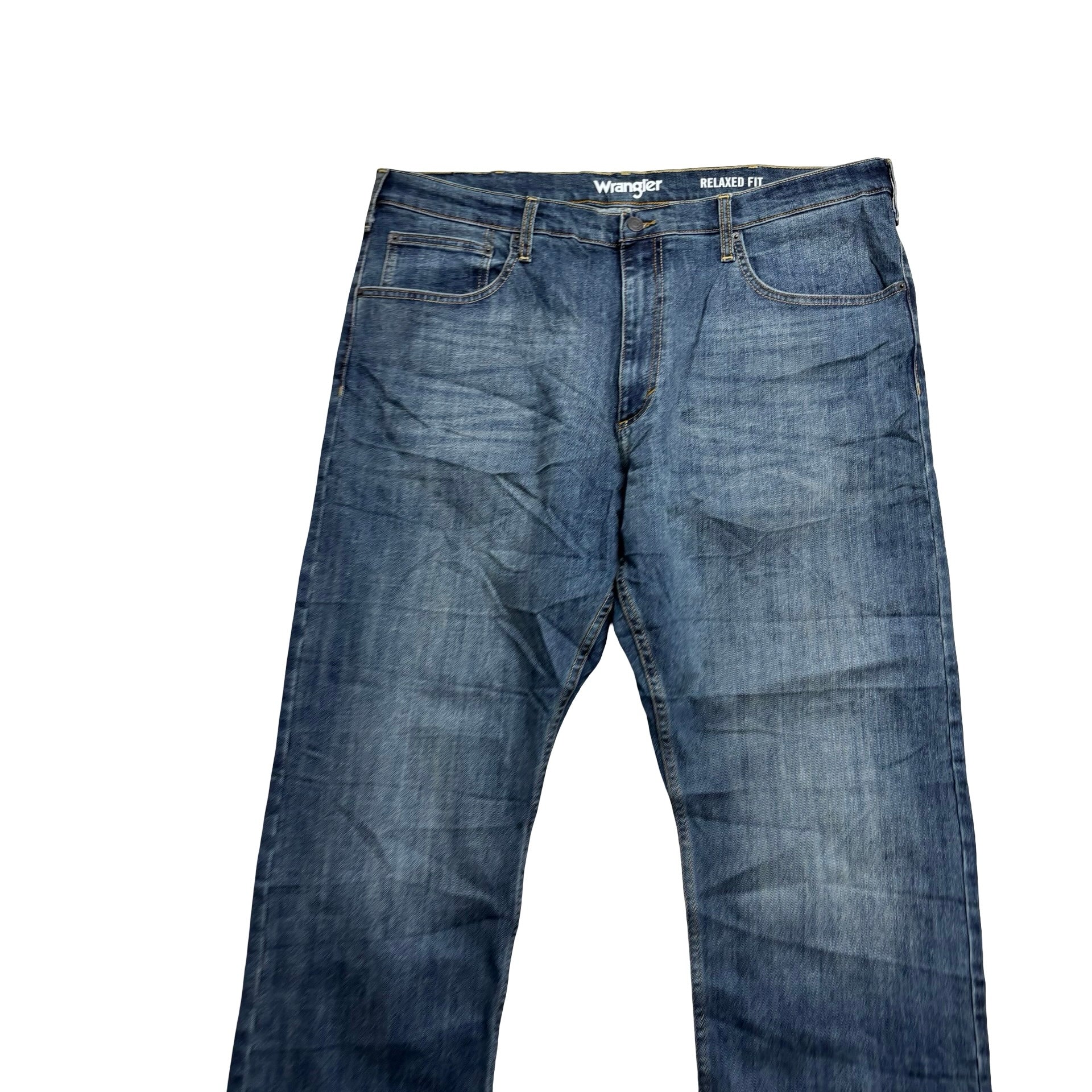 Wrangler Jeans W40 L30 Mens Dark Blue Relaxed Straight Fit Stretch Denim (E)