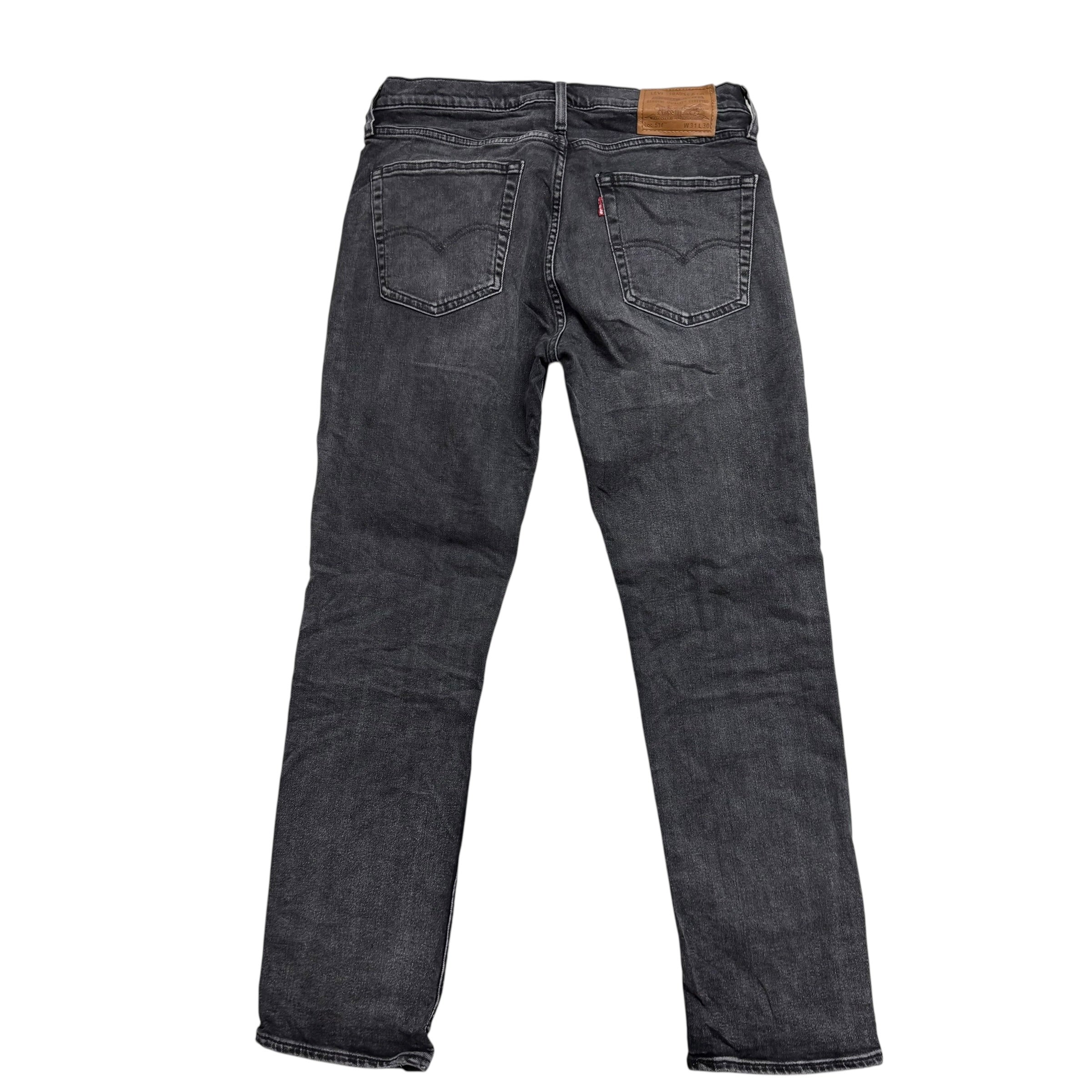 Levis 514 Jeans W31 L30 Mens Black Regular Straight Stretch Premium Denim (E)