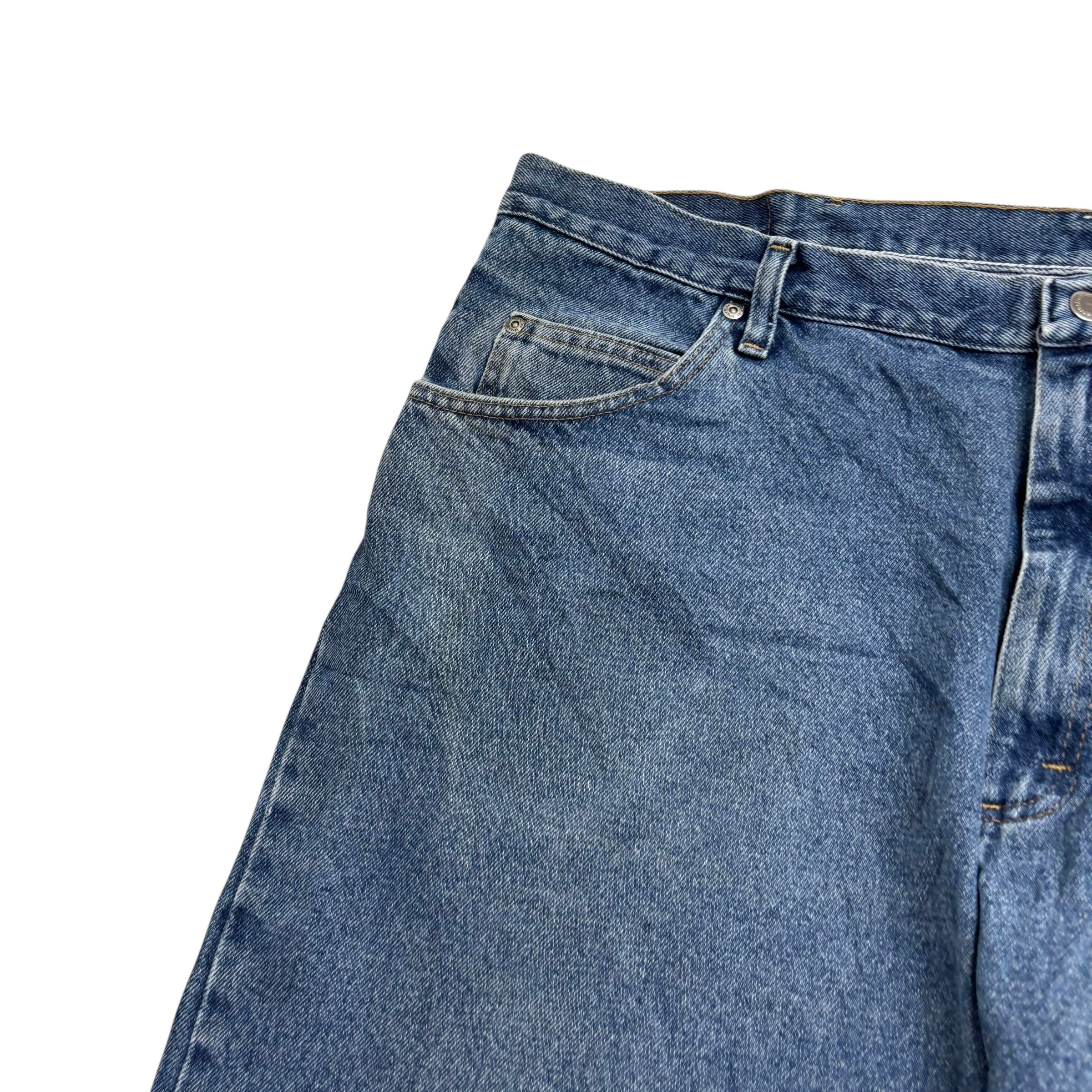 Wrangler Jeans W42 L32 Mens Mid Blue Relaxed Straight Fit Denim (F)