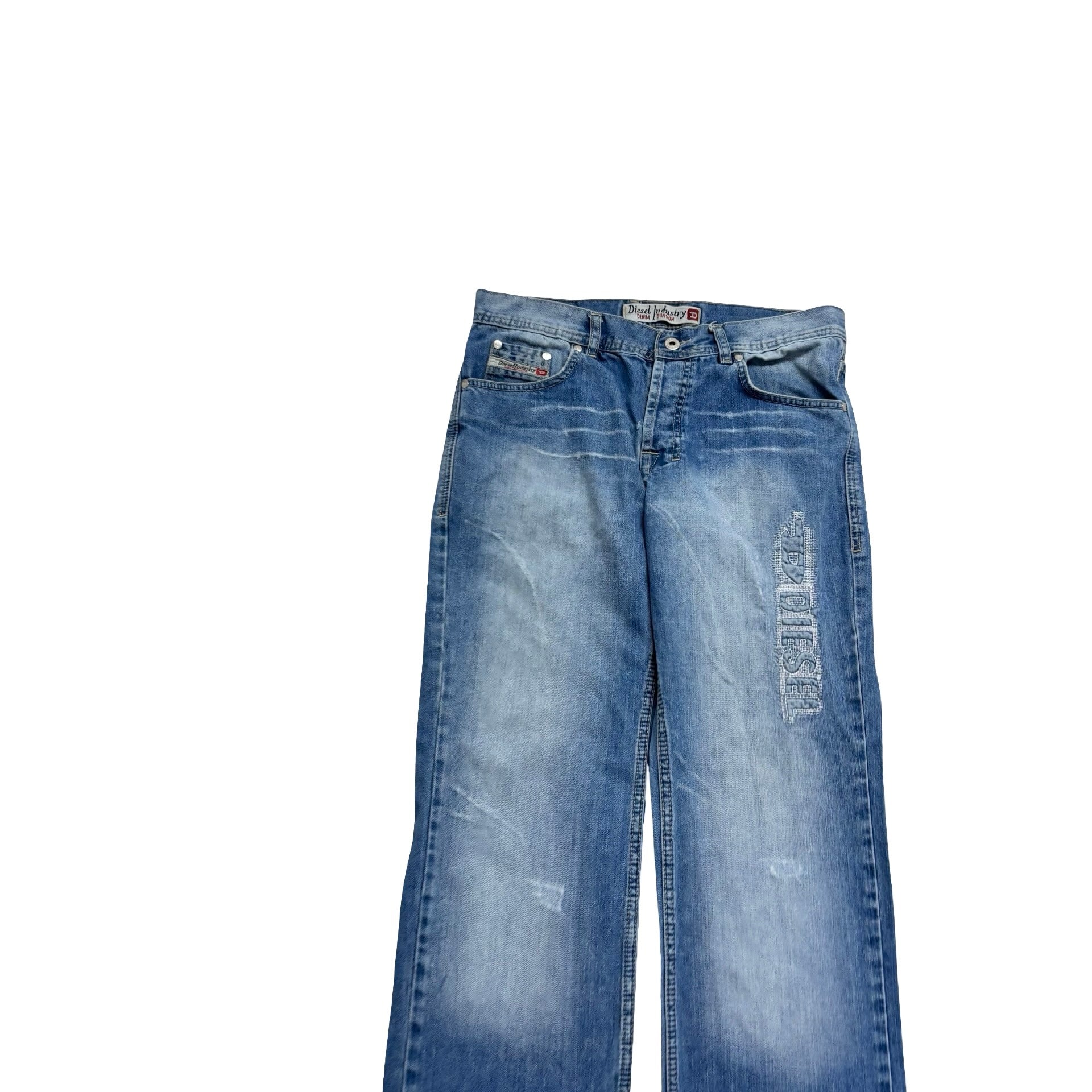 Diesel Y2K Bootcut Jeans W32 L30 Mens Light Blue Regular Fit Vintage Denim