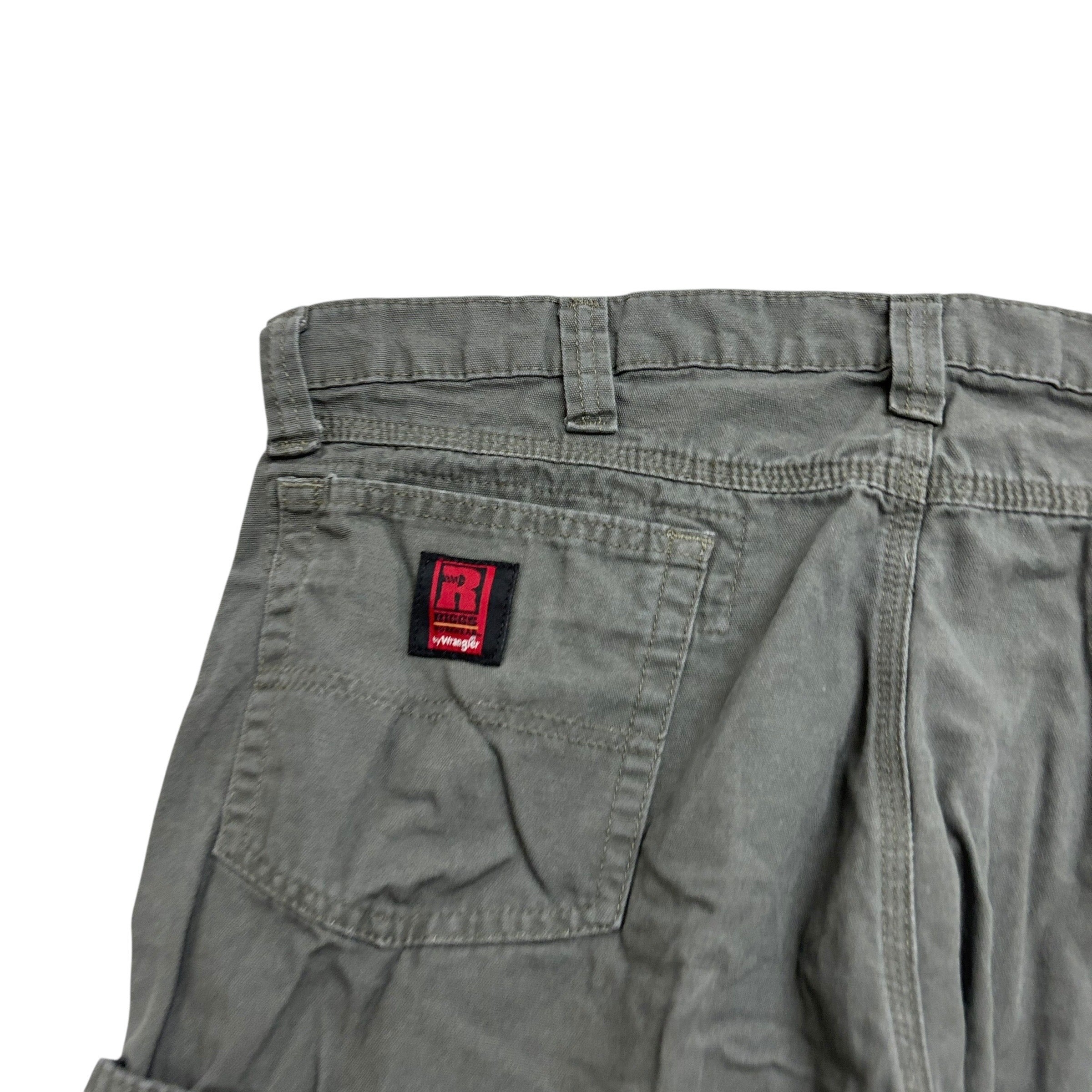 Wrangler Carpenter Pants W40 L30 Mens Green Relaxed Straight Fit Trousers (F)