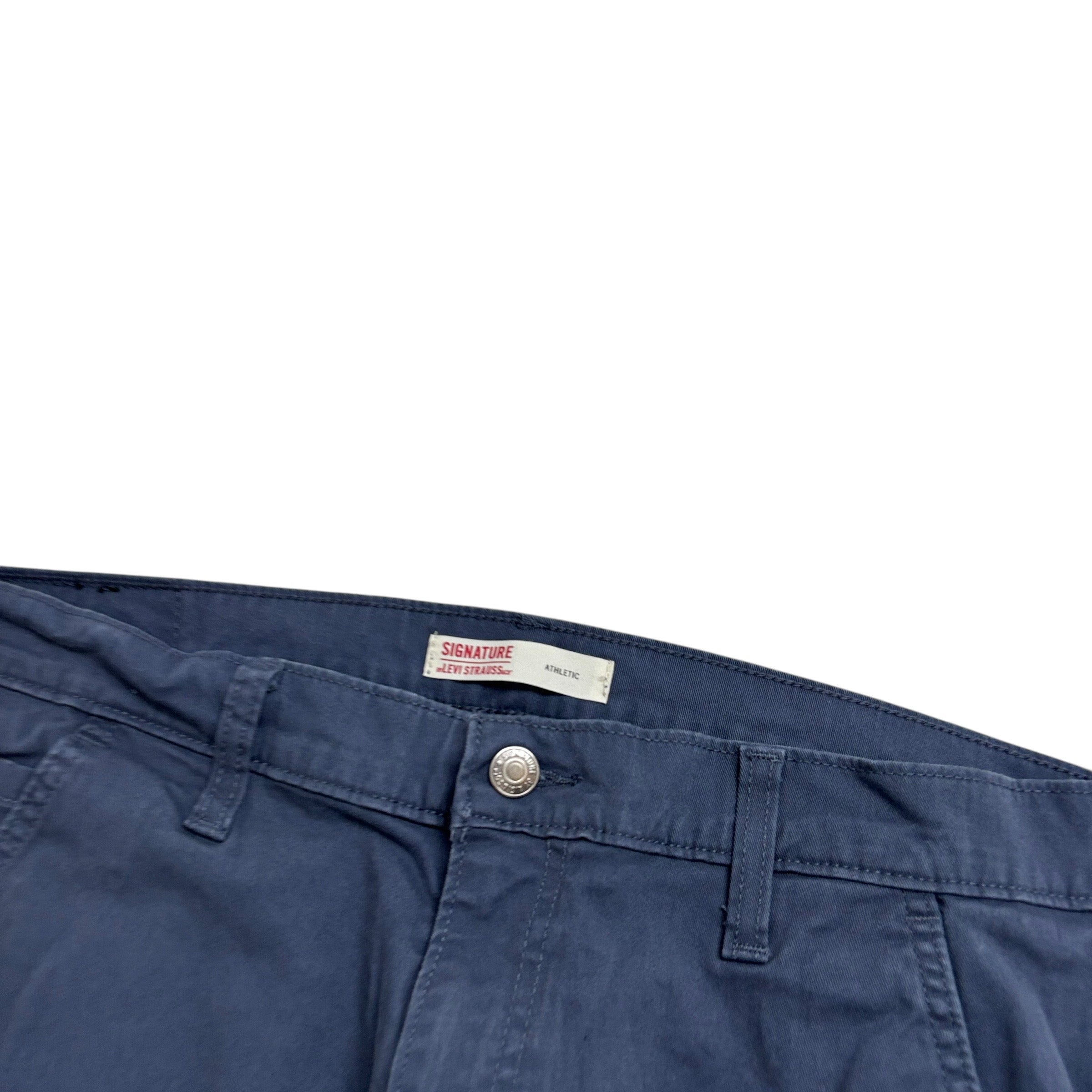 Levis Signature Trousers W34 L31 Mens Blue Athletic Fit Stretch Pants (E)