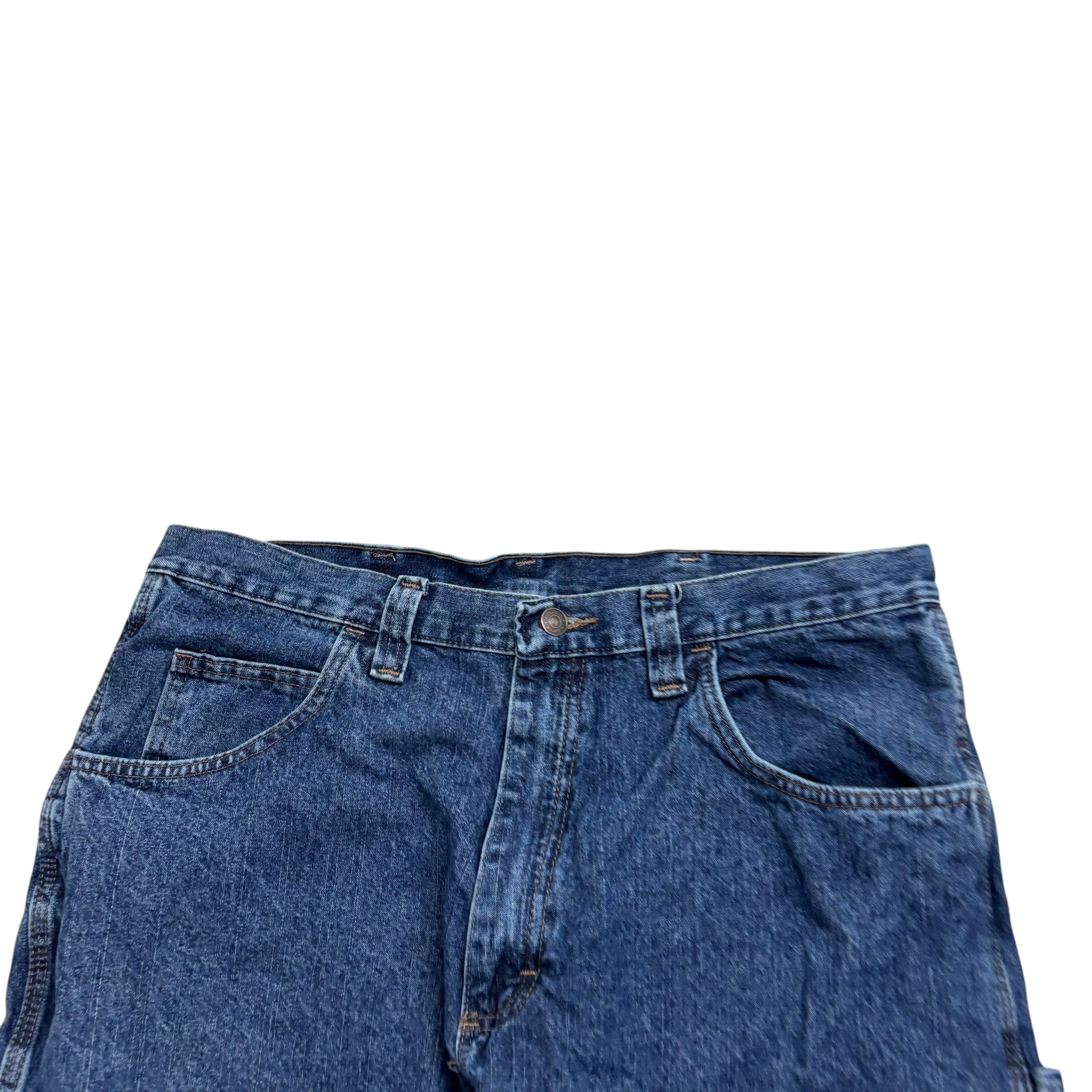 Wrangler Baggy Jorts W36 Mens Mid Blue Denim Shorts Relaxed Fit Carpenter