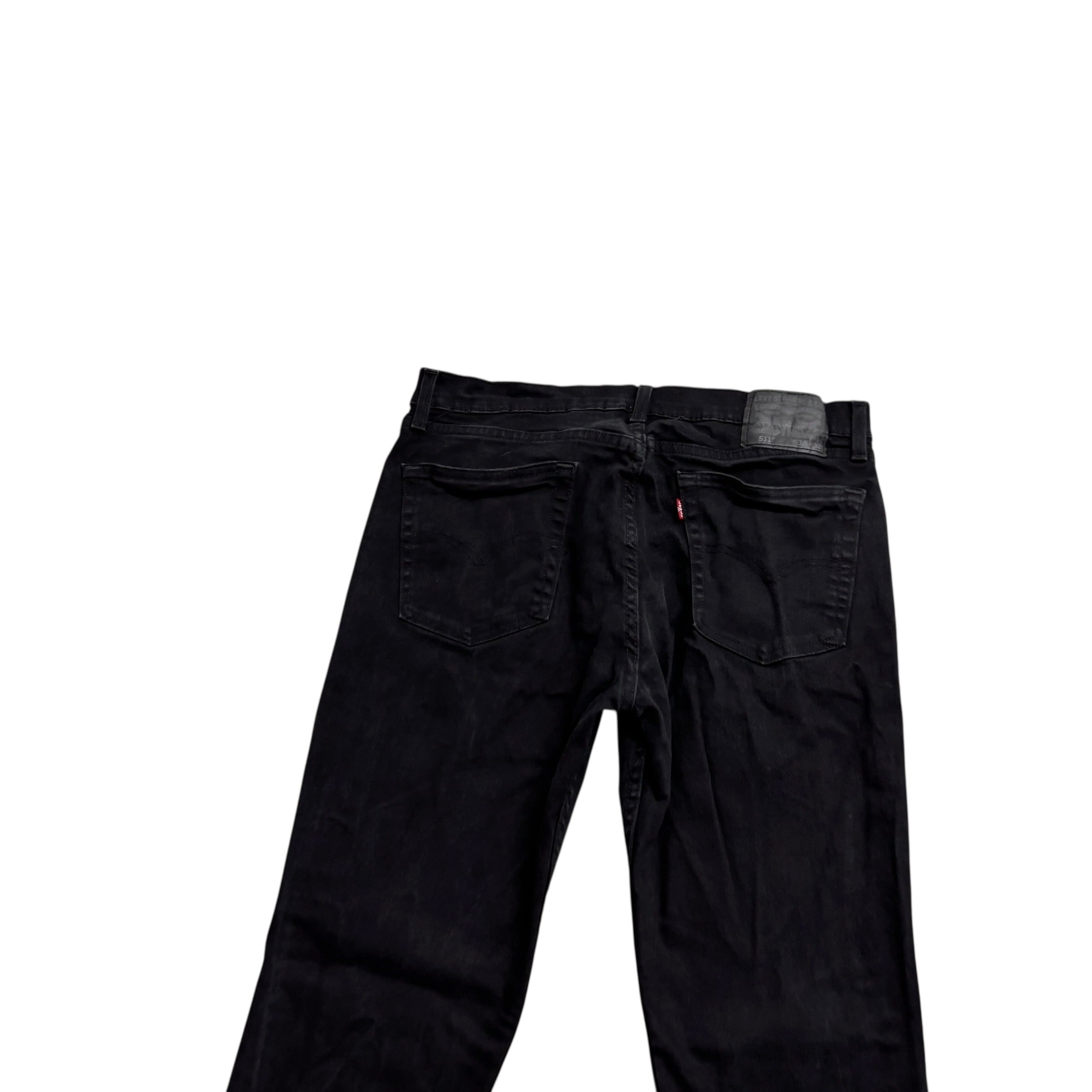 Levis 511 Jeans W36 L32 Mens Black Slim Fit Stretch Denim (E)