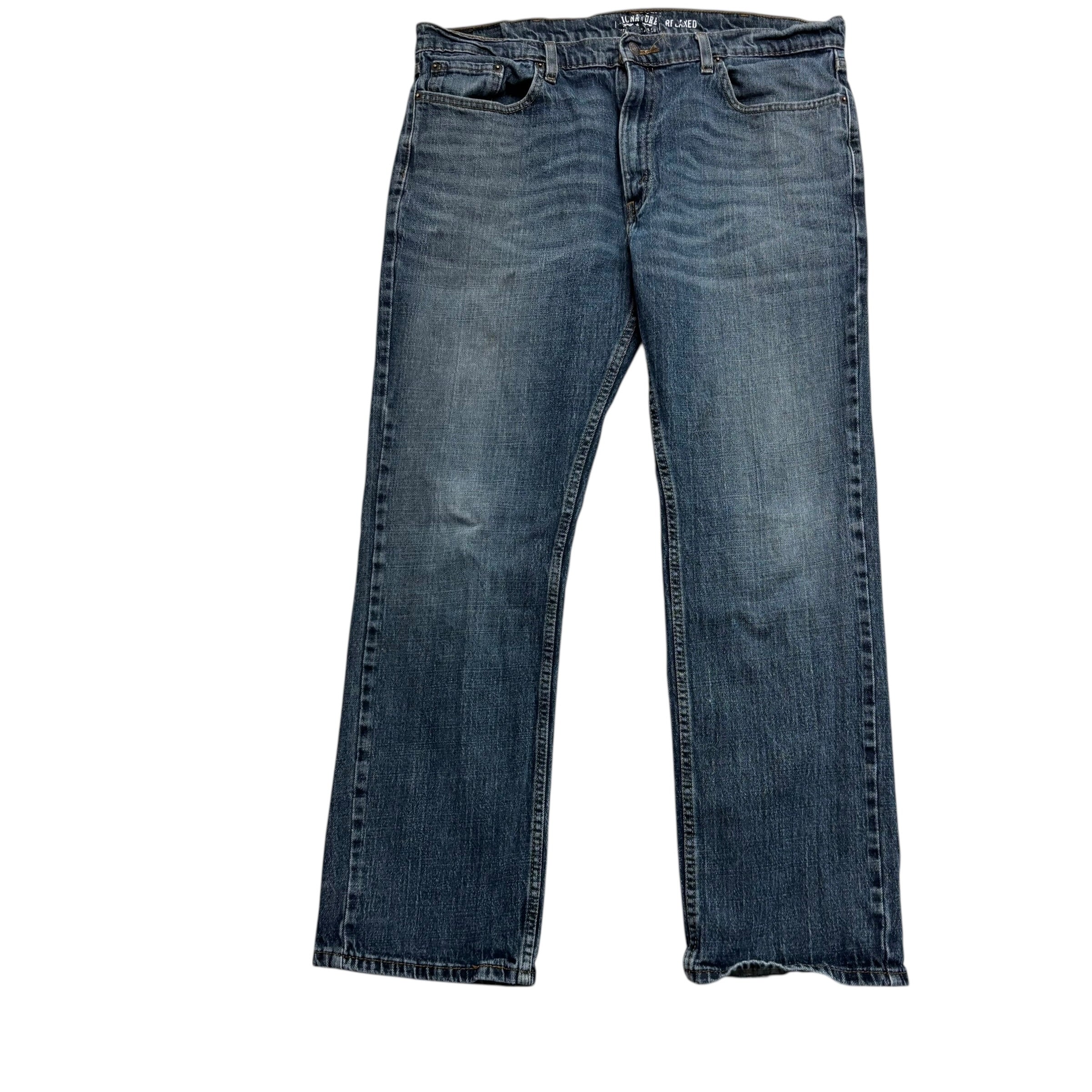 Levis Signature Jeans W38 L30 Mens Dark Blue Relaxed Straight Fit Stretch (F)