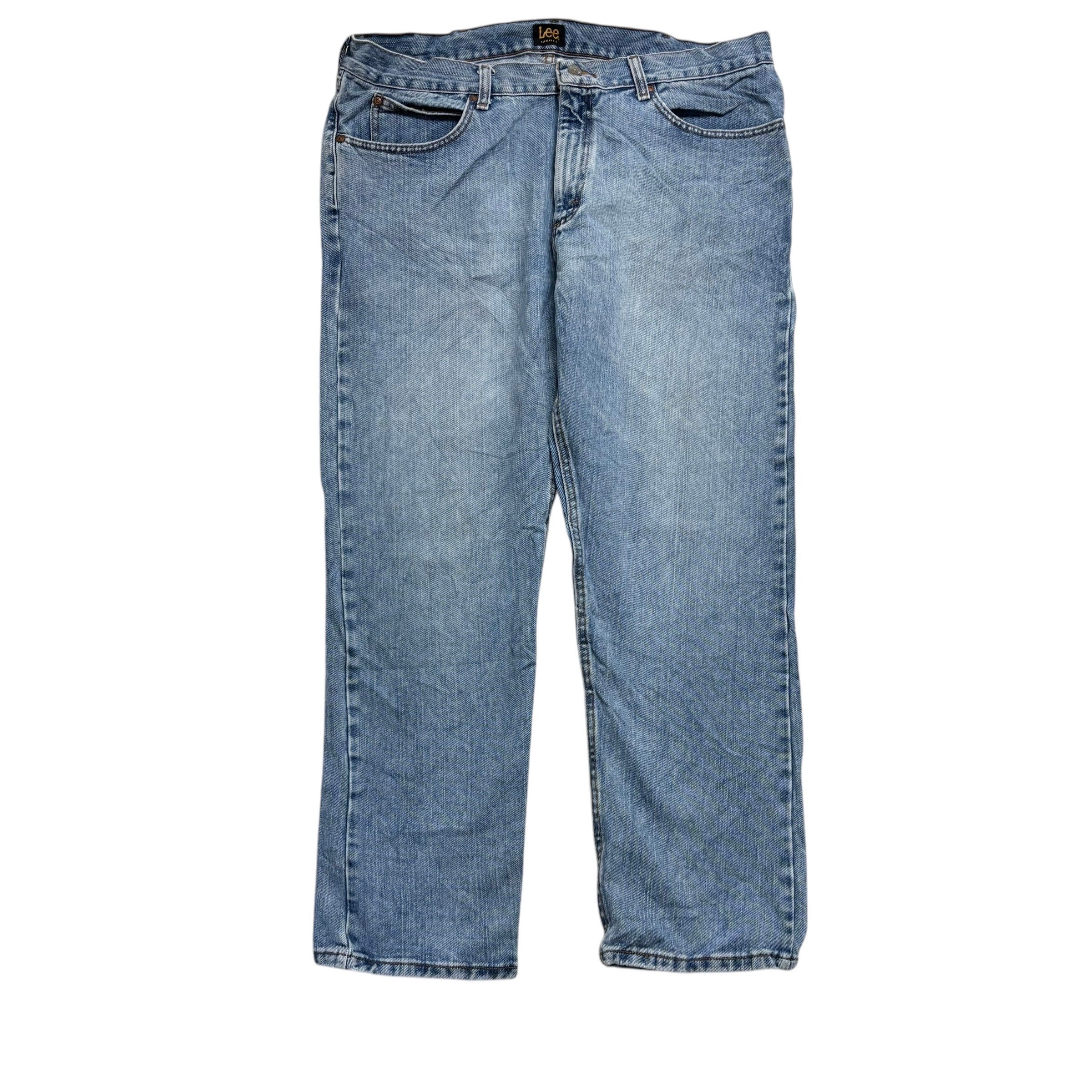 Lee Jeans W38 L30 Mens Light Blue Regular Straight Fit Denim (E)