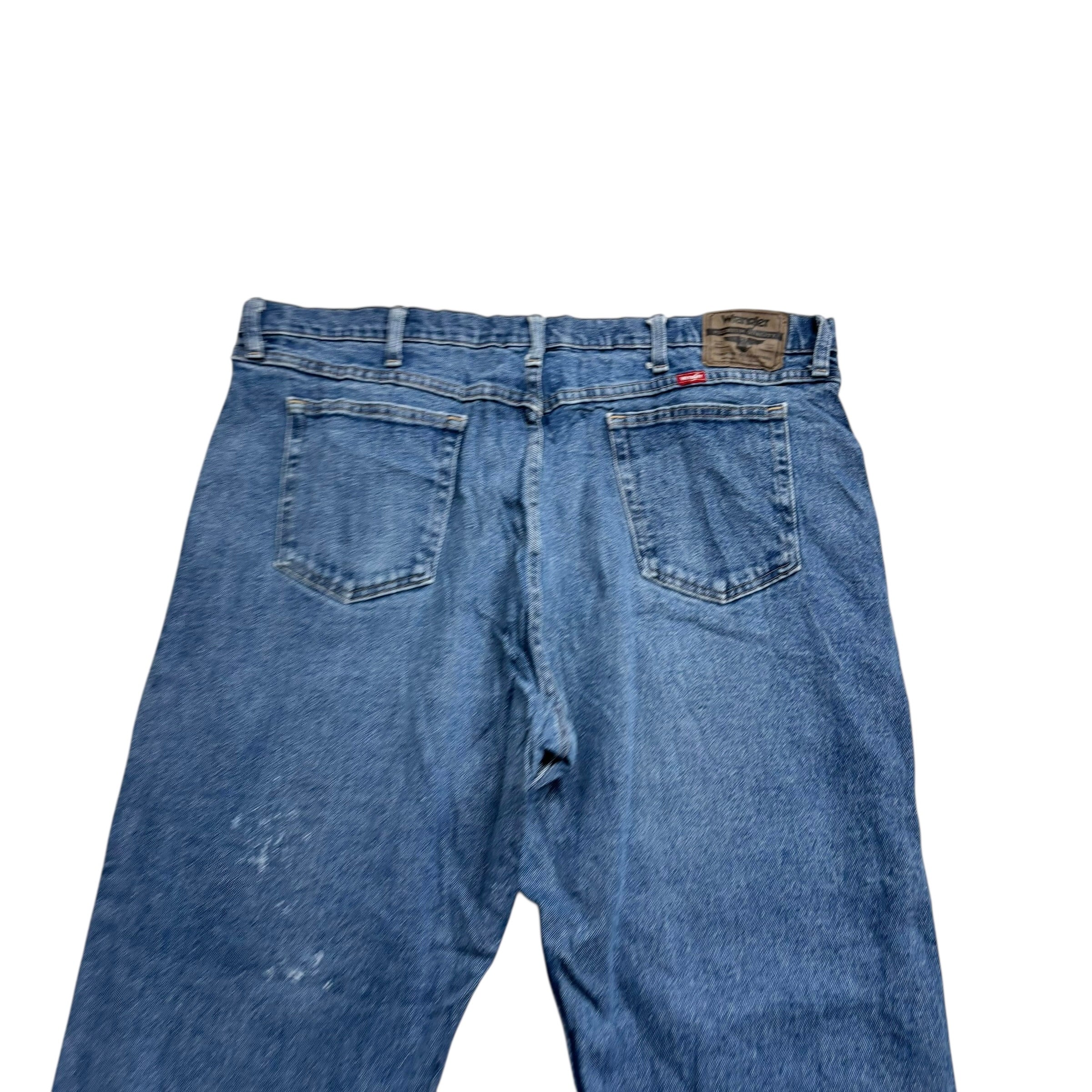 Wrangler Jeans W42 L29 Mens Mid Blue Relaxed Straight Fit Stretch Denim (F)