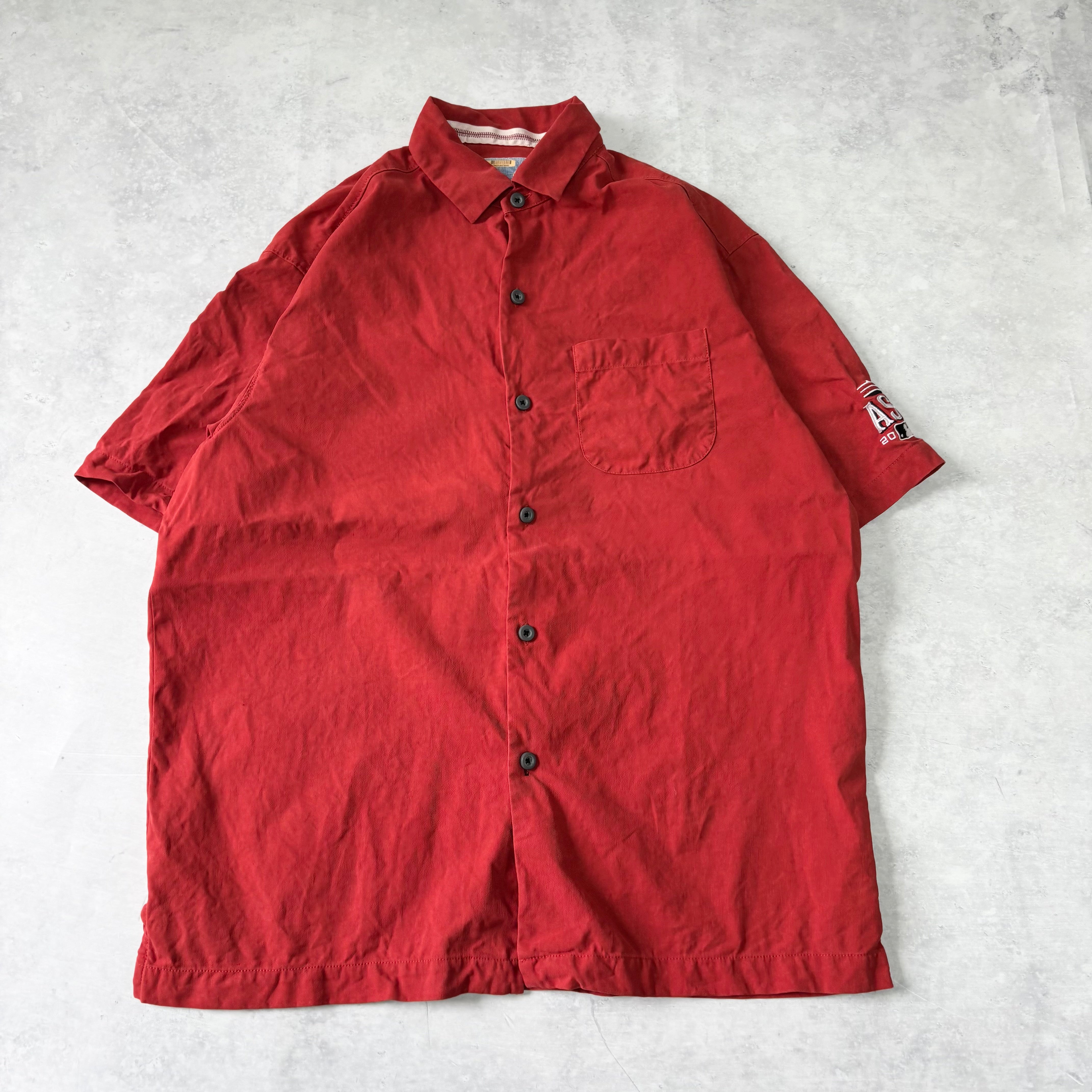 Baseball Shirt Mens Small Red Short Sleeve Silk Pattern Tommy Bahama (E)