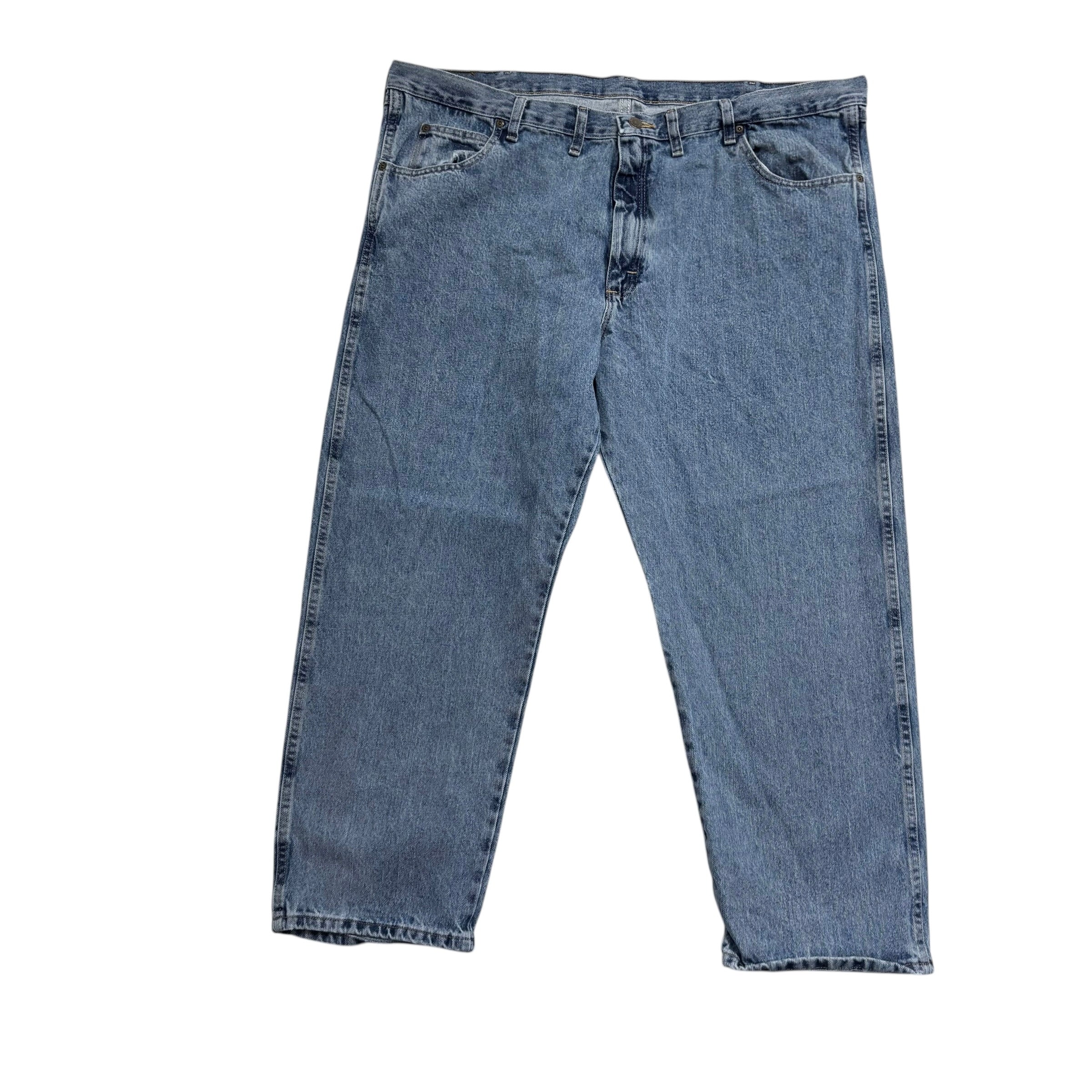 Wrangler Jeans W46 L28 Mens Mid Blue Relaxed Straight Fit Vintage Denim (E)