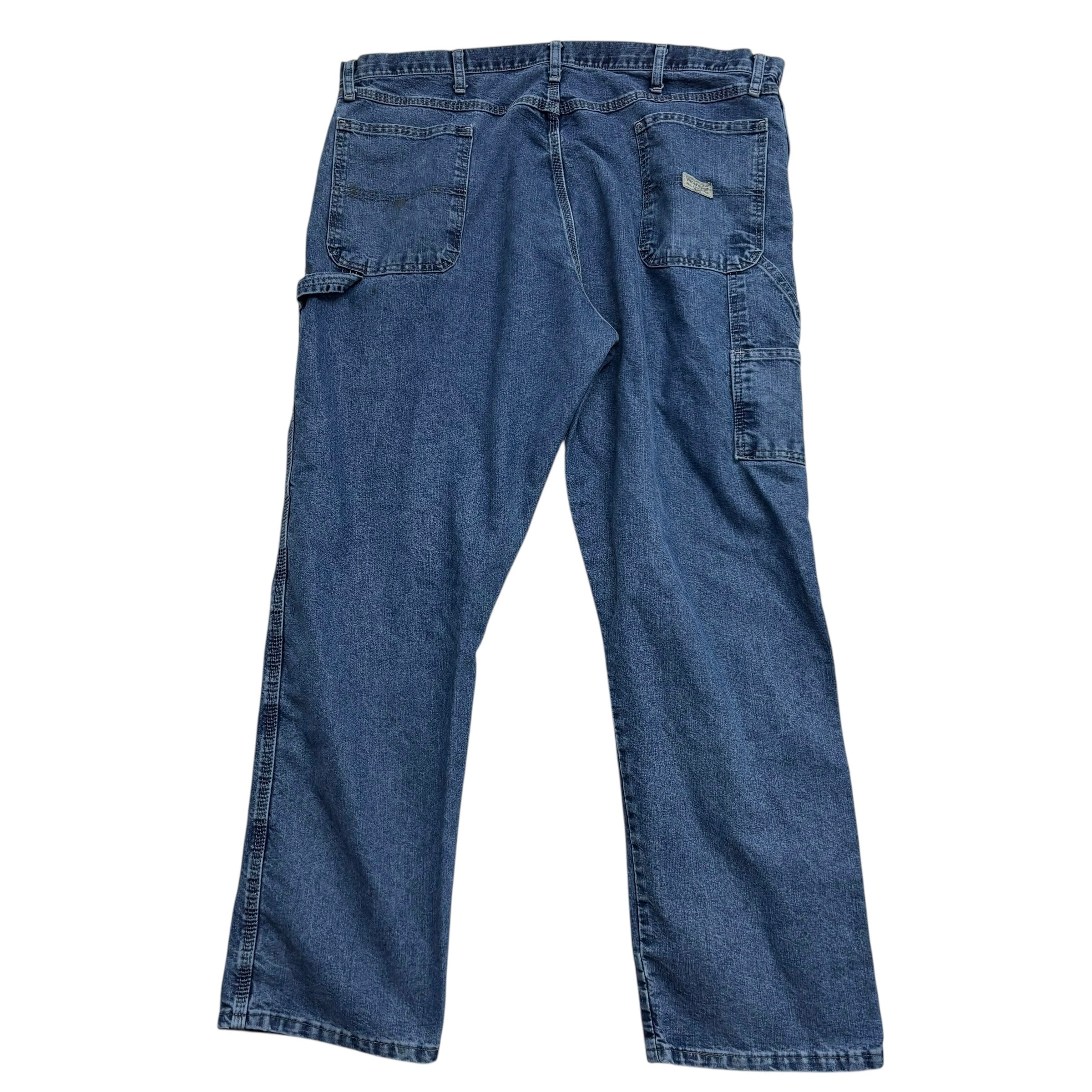 Wrangler Carpenter Jeans W42 L32 Mens Mid Blue Relaxed Fit Baggy Denim